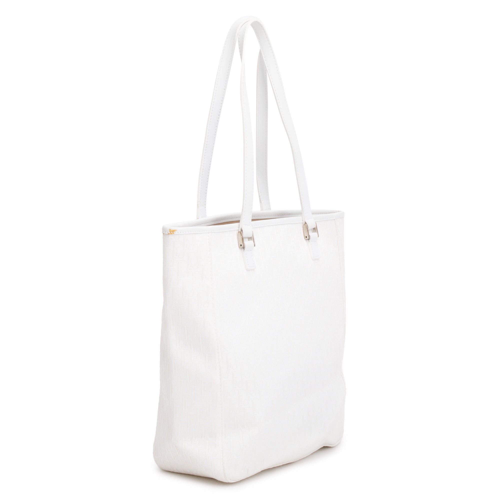 Christian Dior White Diorissimo Canvas Tote