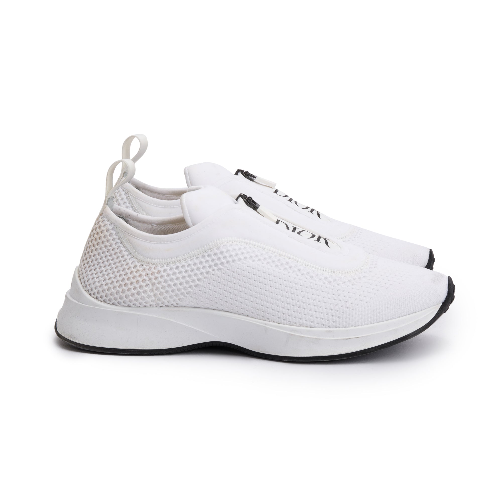 Christian Dior White Knit B25 Low Sneakers, Size 41 w/ Box