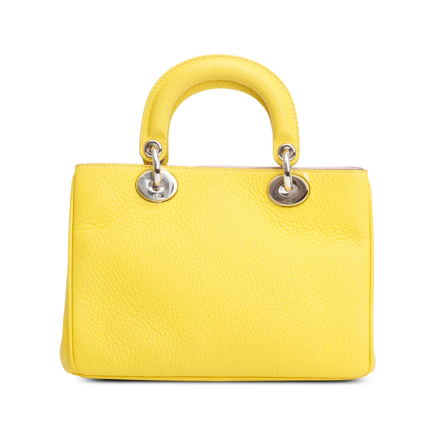 Christian Dior Yellow Calfskin Leather Mini Diorissimo Tote w/ Strap