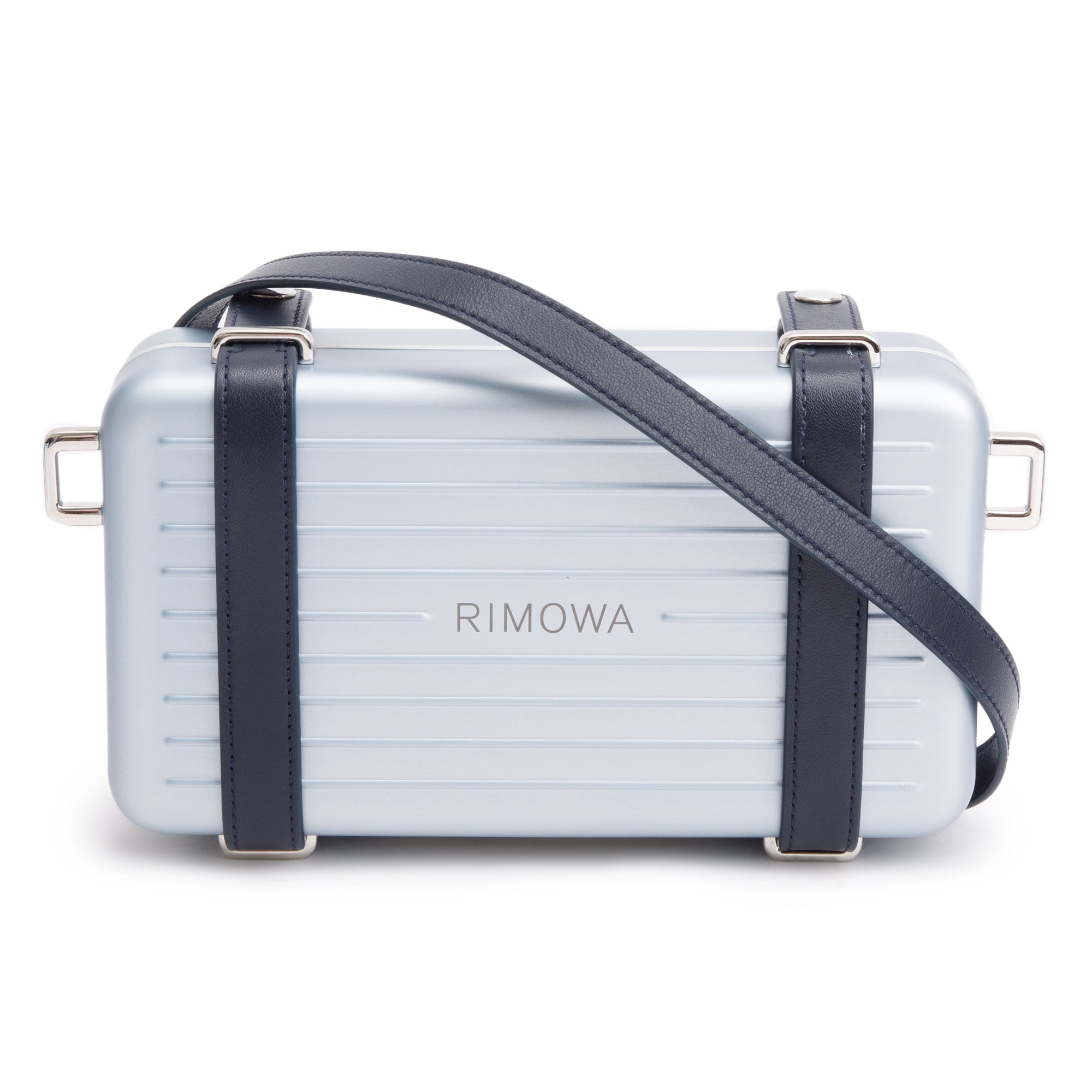 Christian Dior x Rimowa Silver Aluminum Personal Utility Case w/ Strap & Box