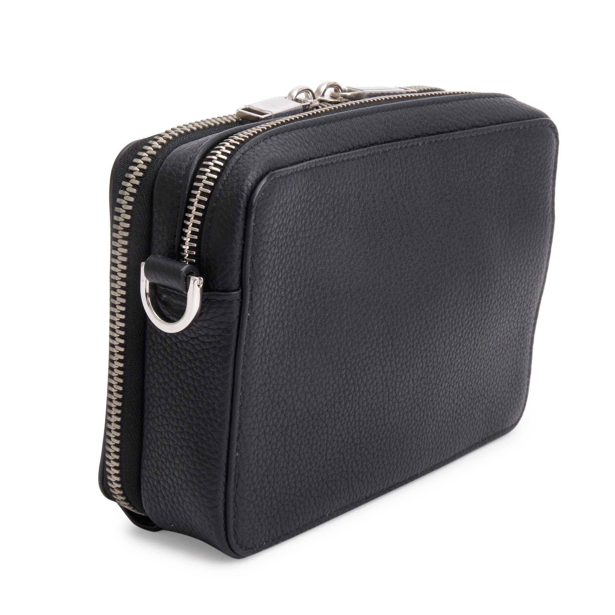 Christian Dior x Shawn Stussy Black Calfskin Leather Double Zip