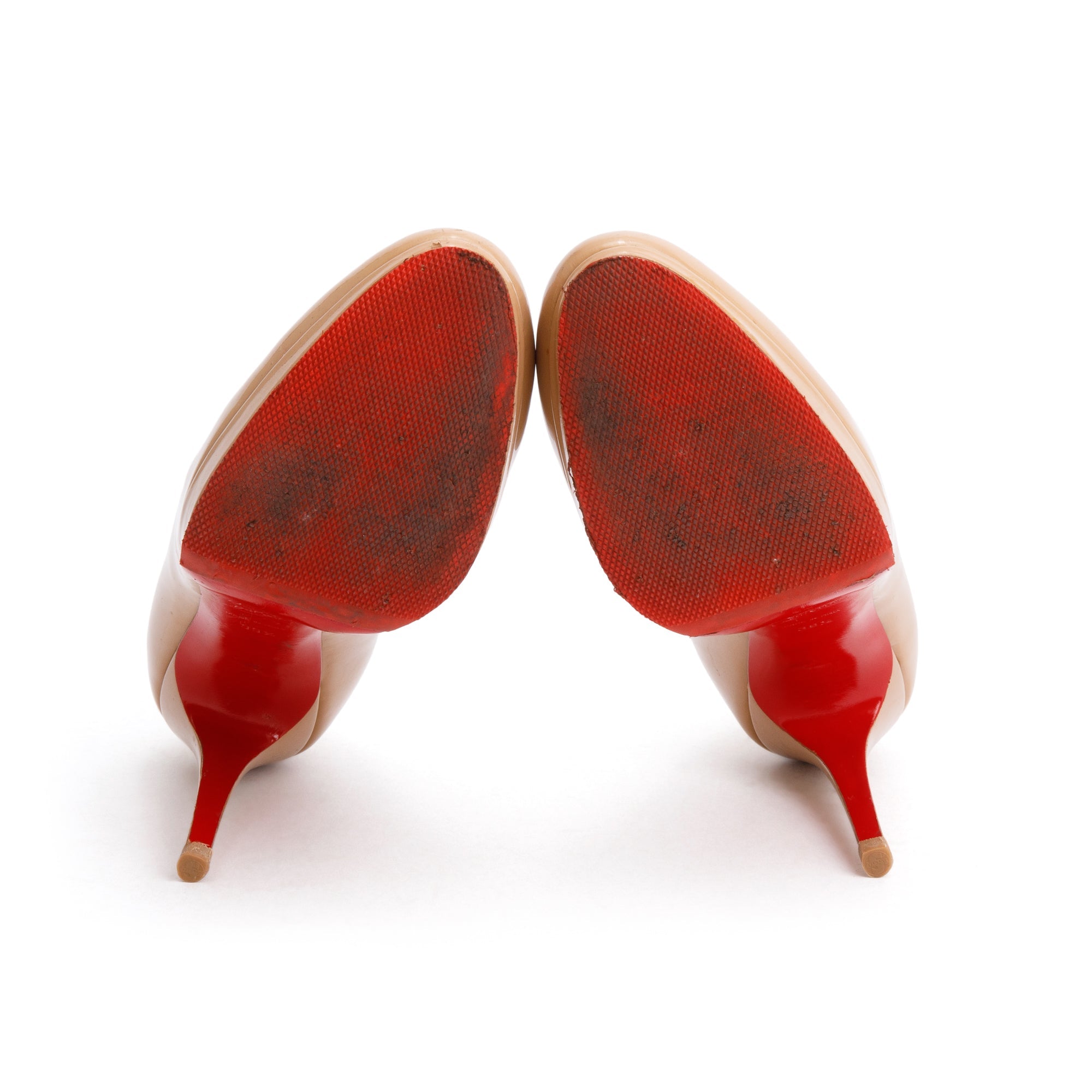 Christian Louboutin Beige Patent Leather New Simple Pump 120, Size 39.5