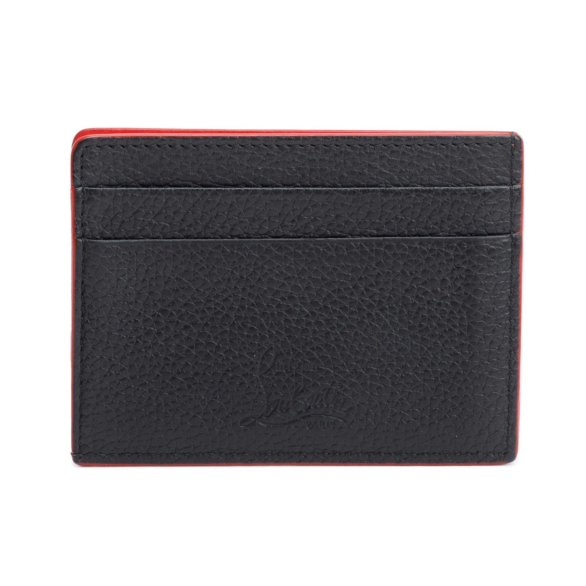 Christian Louboutin Black Calfskin Leather Kios Spiked Card Holder