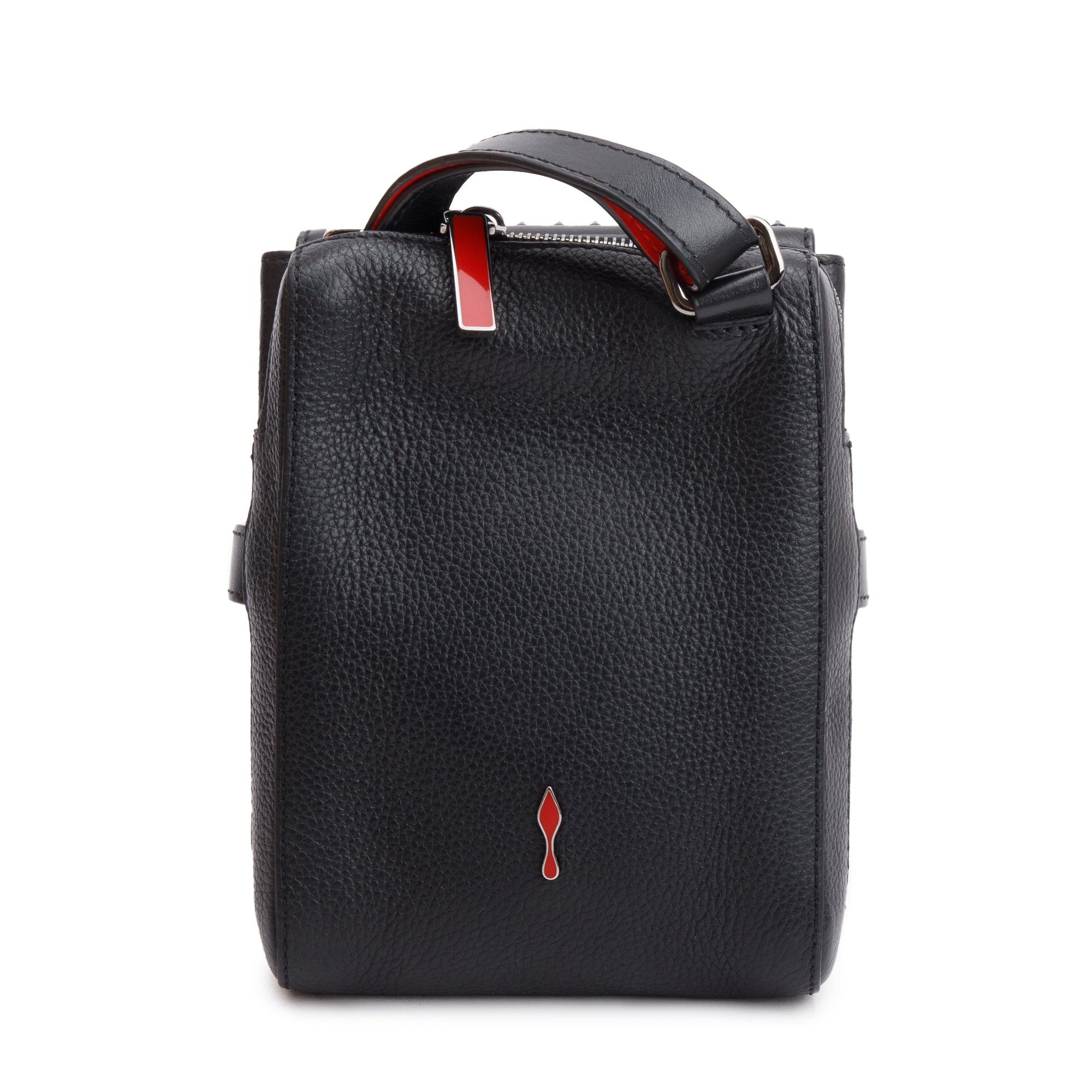 Christian Louboutin Black Calfskin Leather Spikes Benech Reporter Messenger Bag