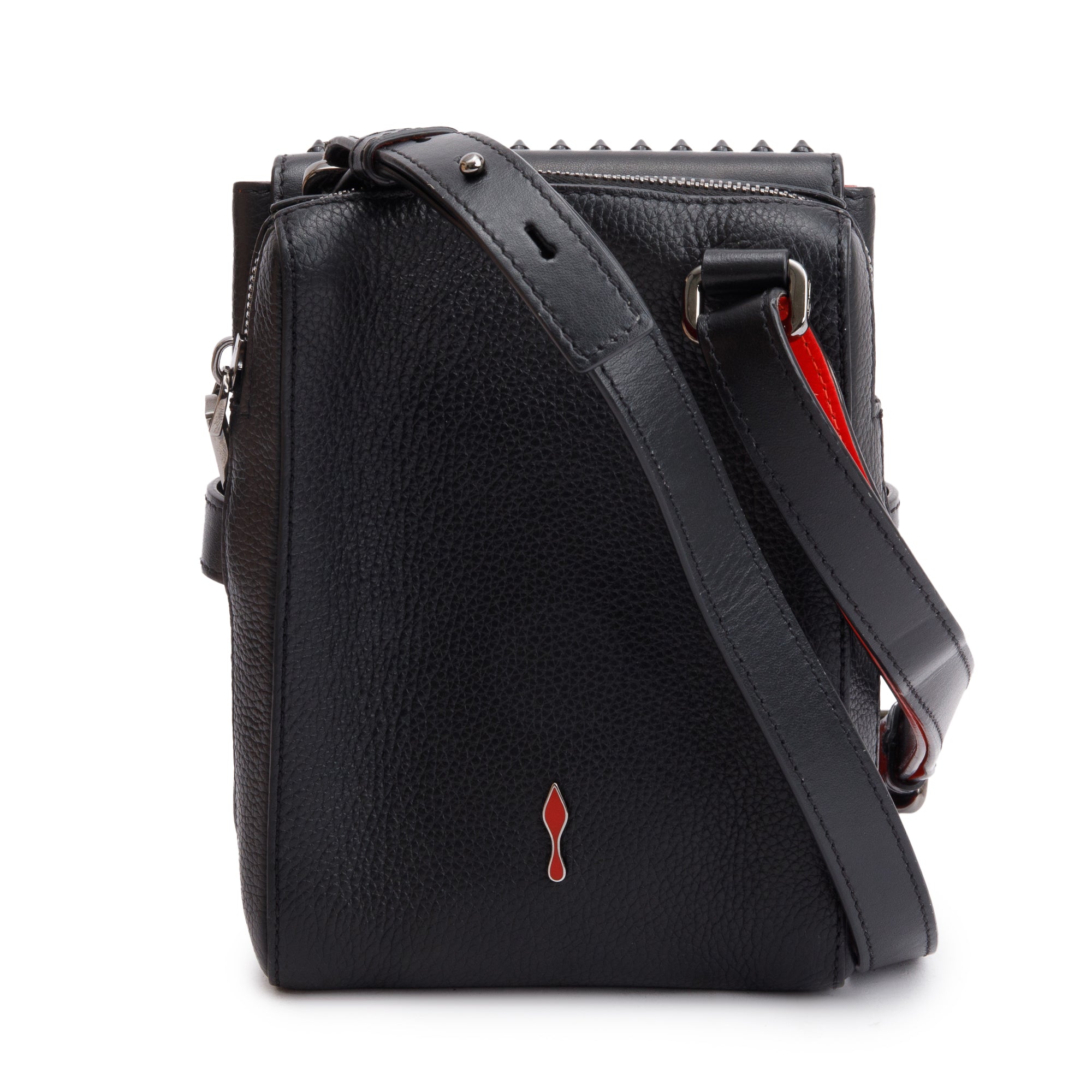 Christian Louboutin Black Calfskin Leather Spikes Benech Christian Louboutin Black Calfskin Leather Spikes Benech