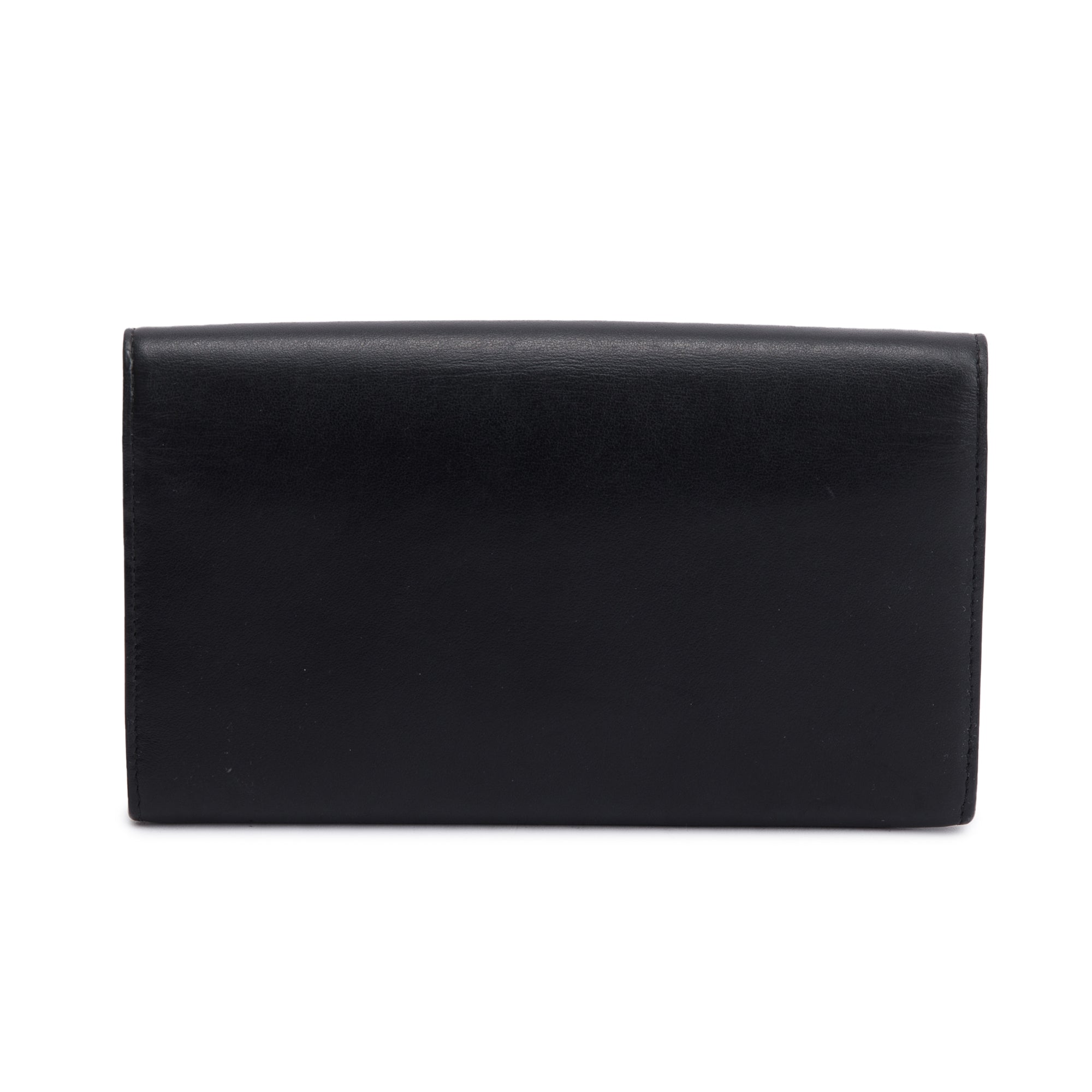 Christian Louboutin Black Leather Macaron Spike Flap Wallet