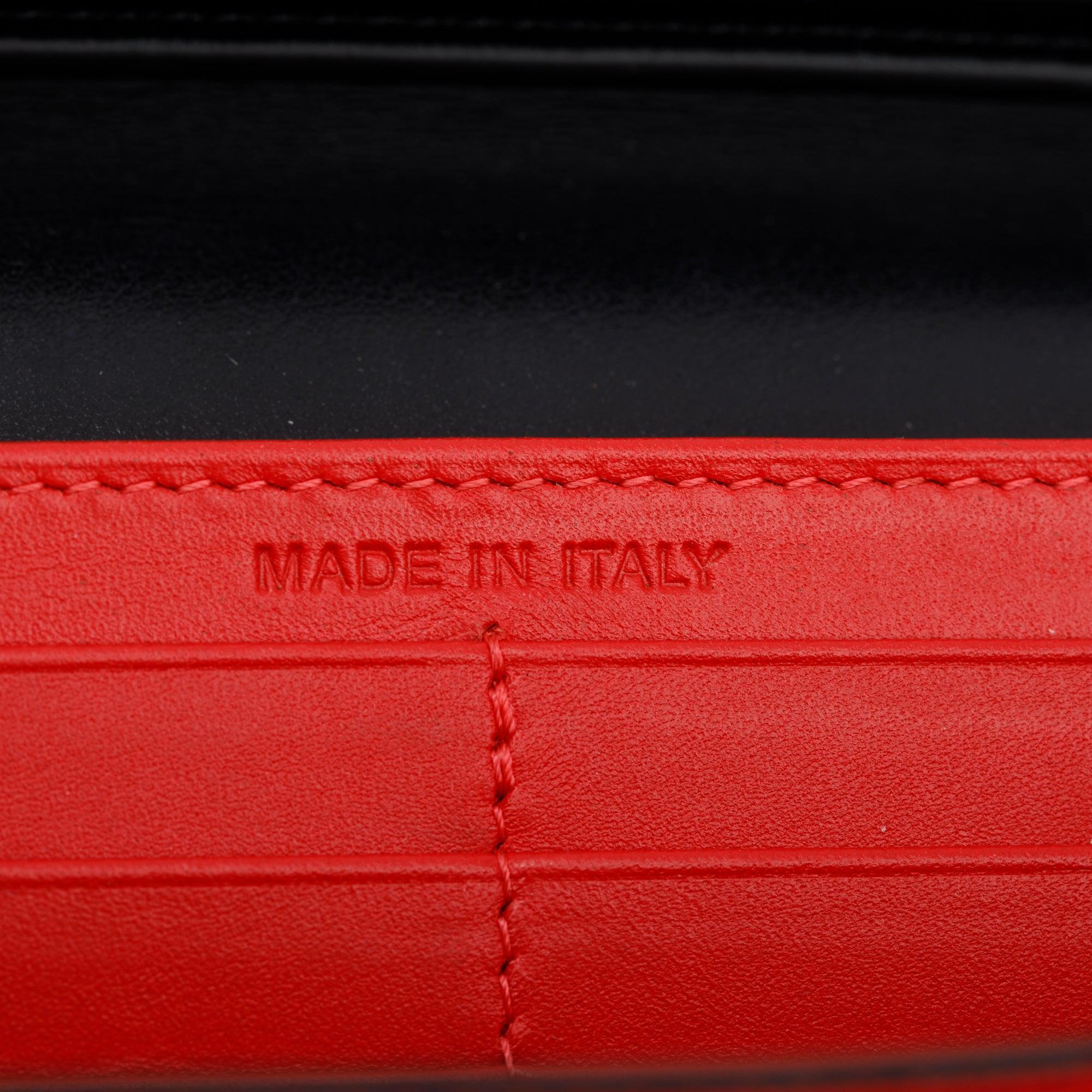 Christian Louboutin Black Leather Macaron Spike Flap Wallet