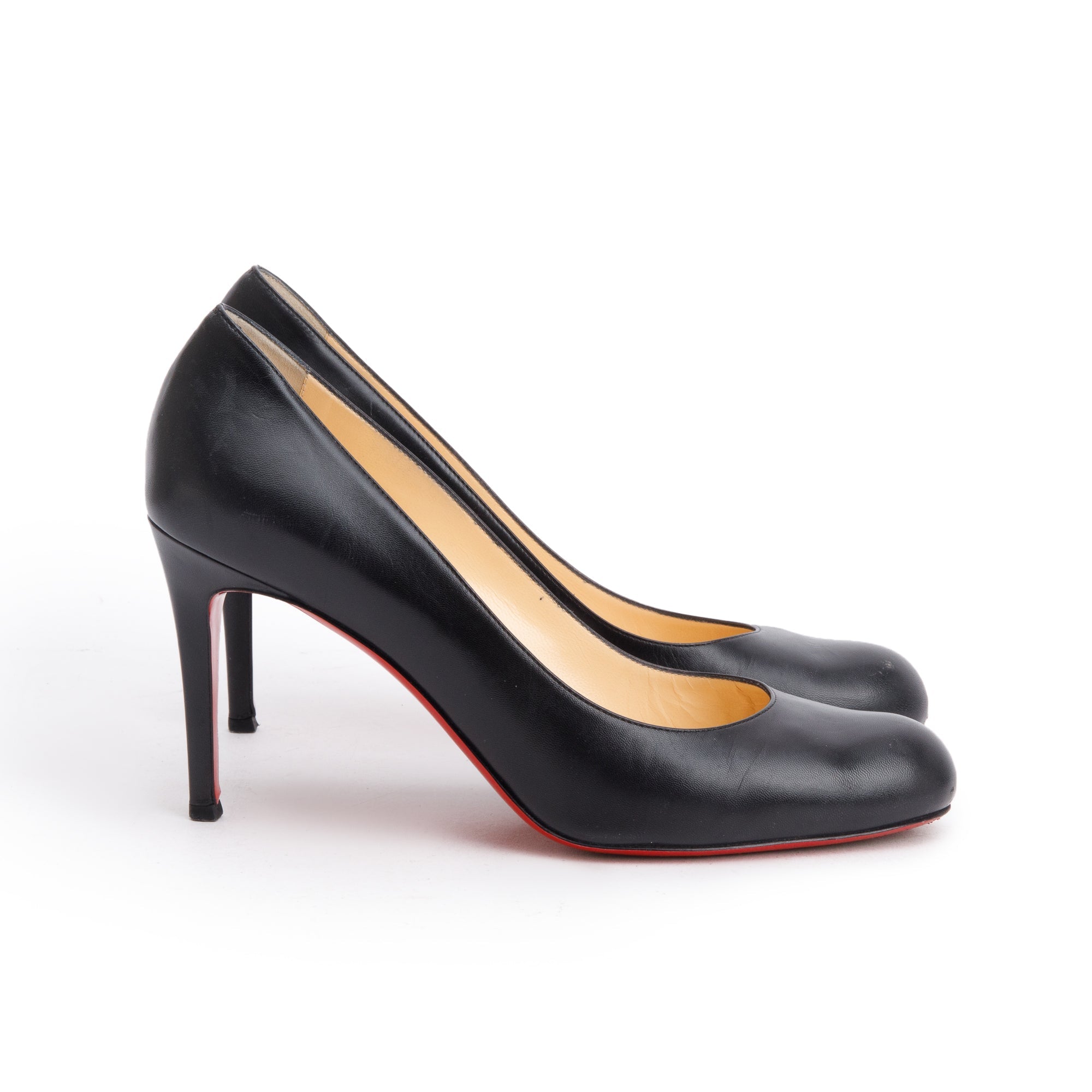 Christian Louboutin Black Leather New Simple 85 Pumps, Size 40
