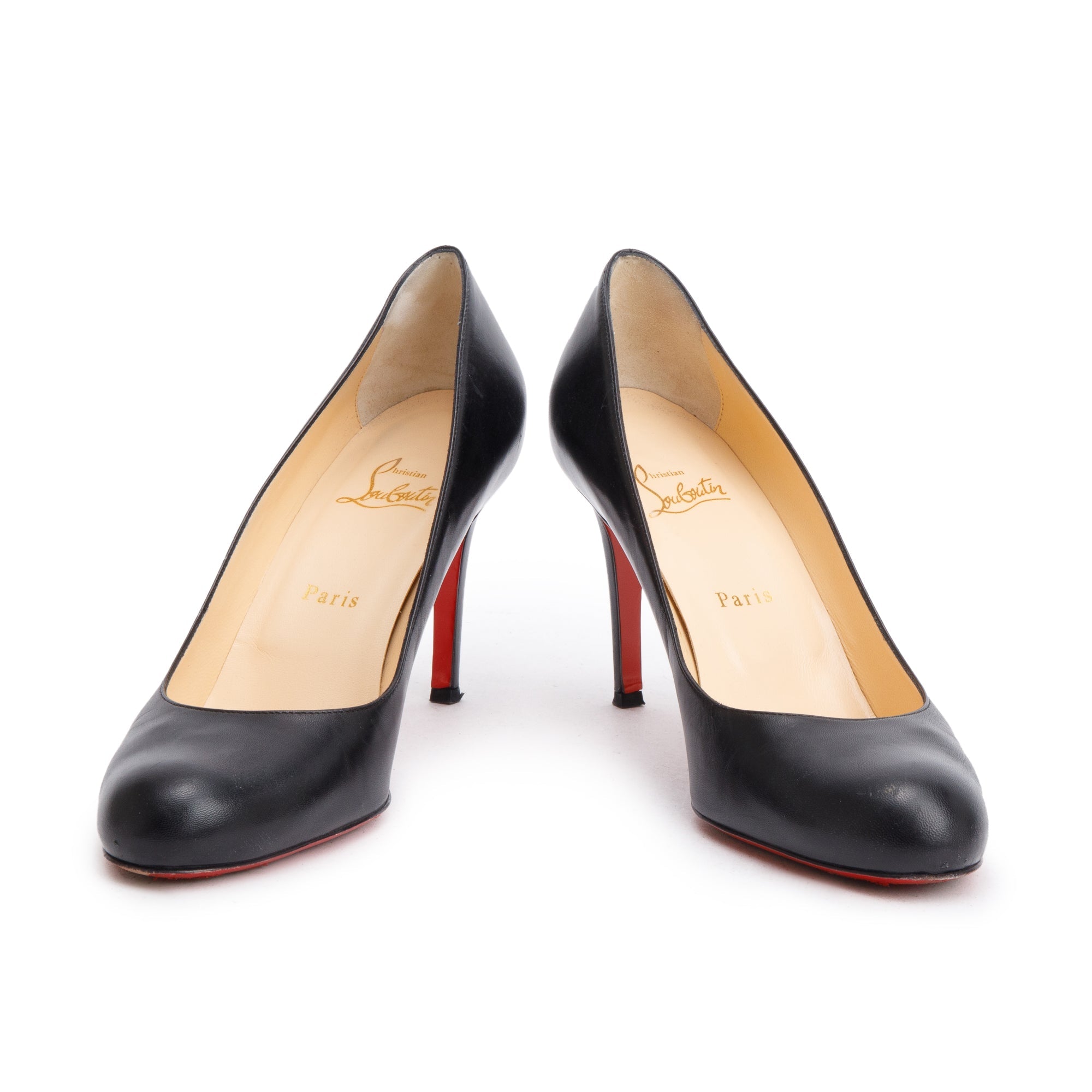 Christian Louboutin Black Leather New Simple 85 Pumps, Size 40