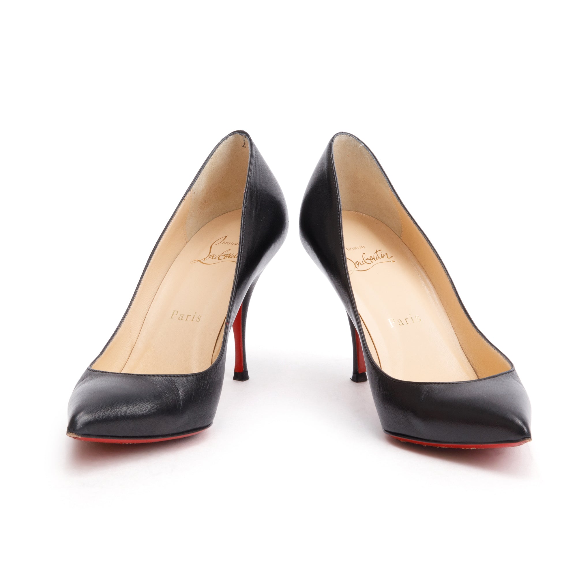 Christian Louboutin Black Leather Pigalle 100 Pumps, Size 36.5 w/ Box