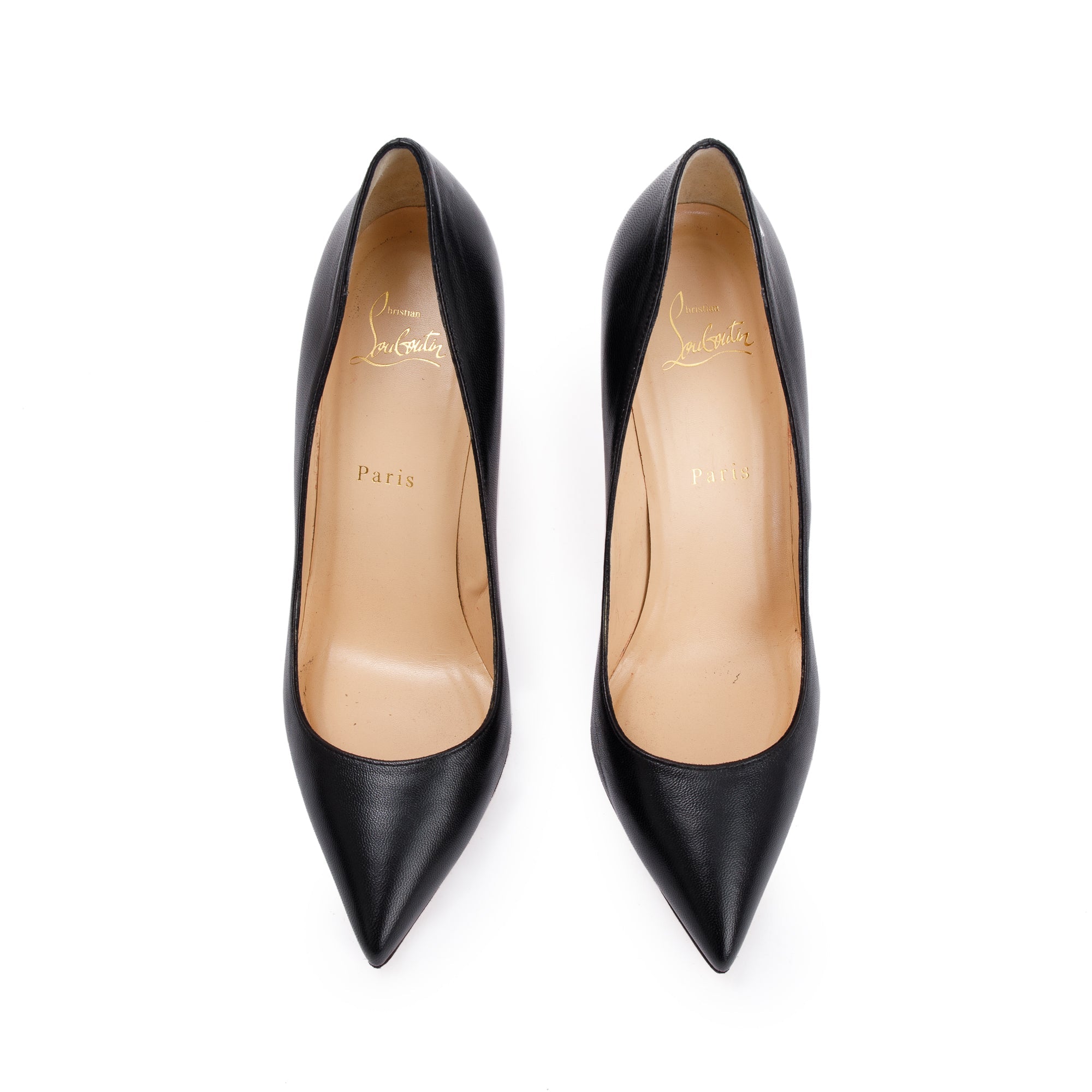 Christian Louboutin Black Leather Pigalle 100 Pumps, Size 39.5