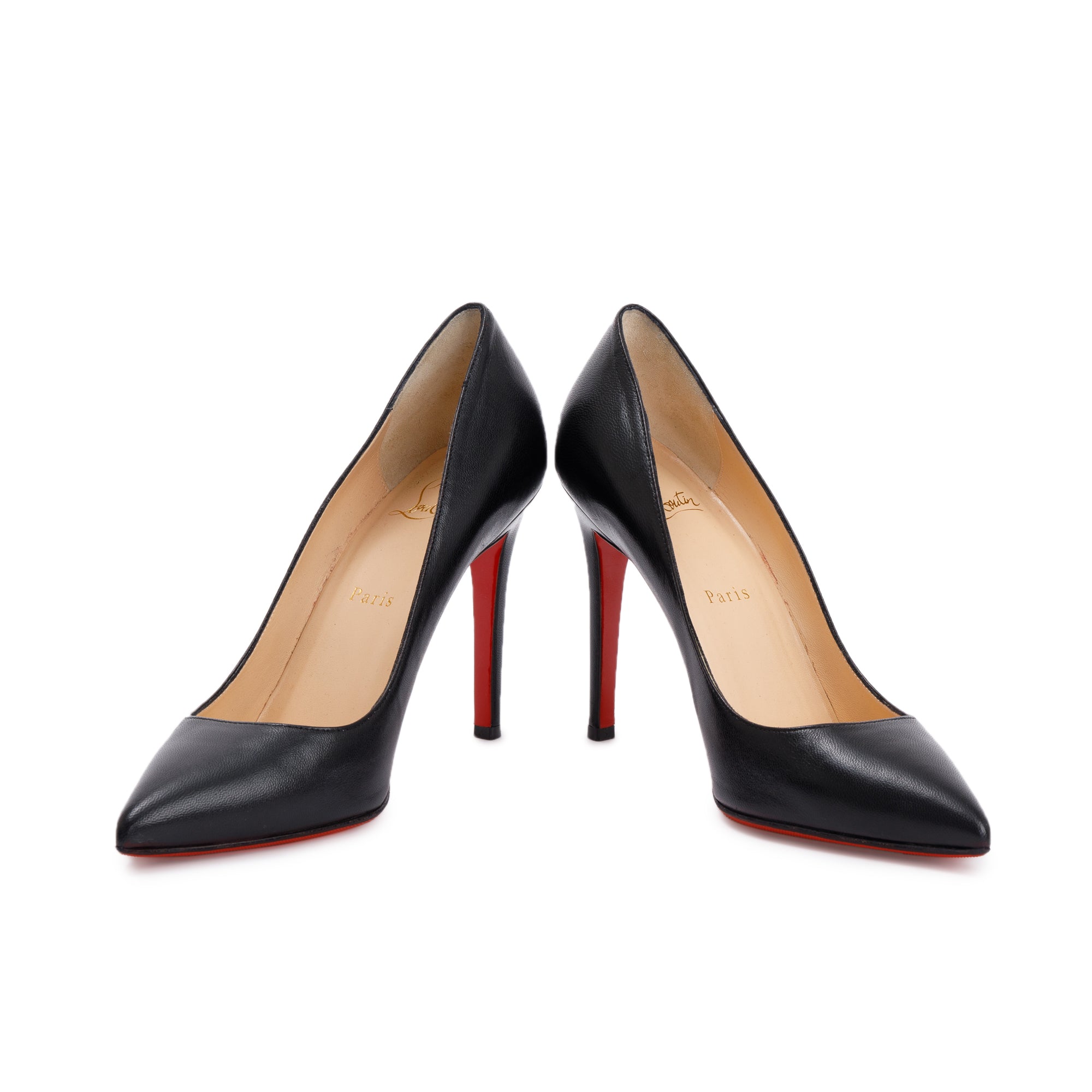Christian Louboutin Black Leather Pigalle 100 Pumps, Size 39.5