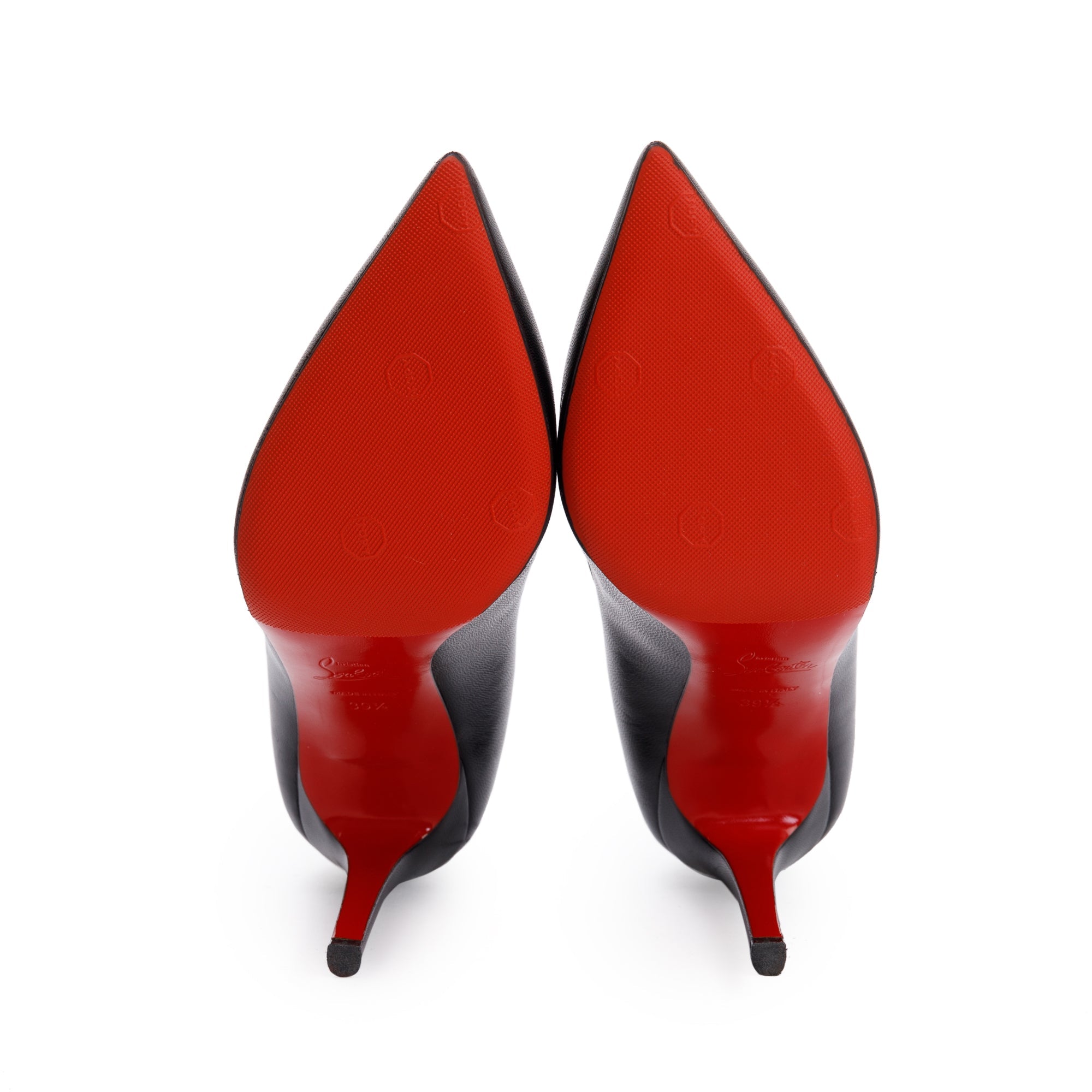 Christian Louboutin Black Leather Pigalle 100 Pumps, Size 39.5