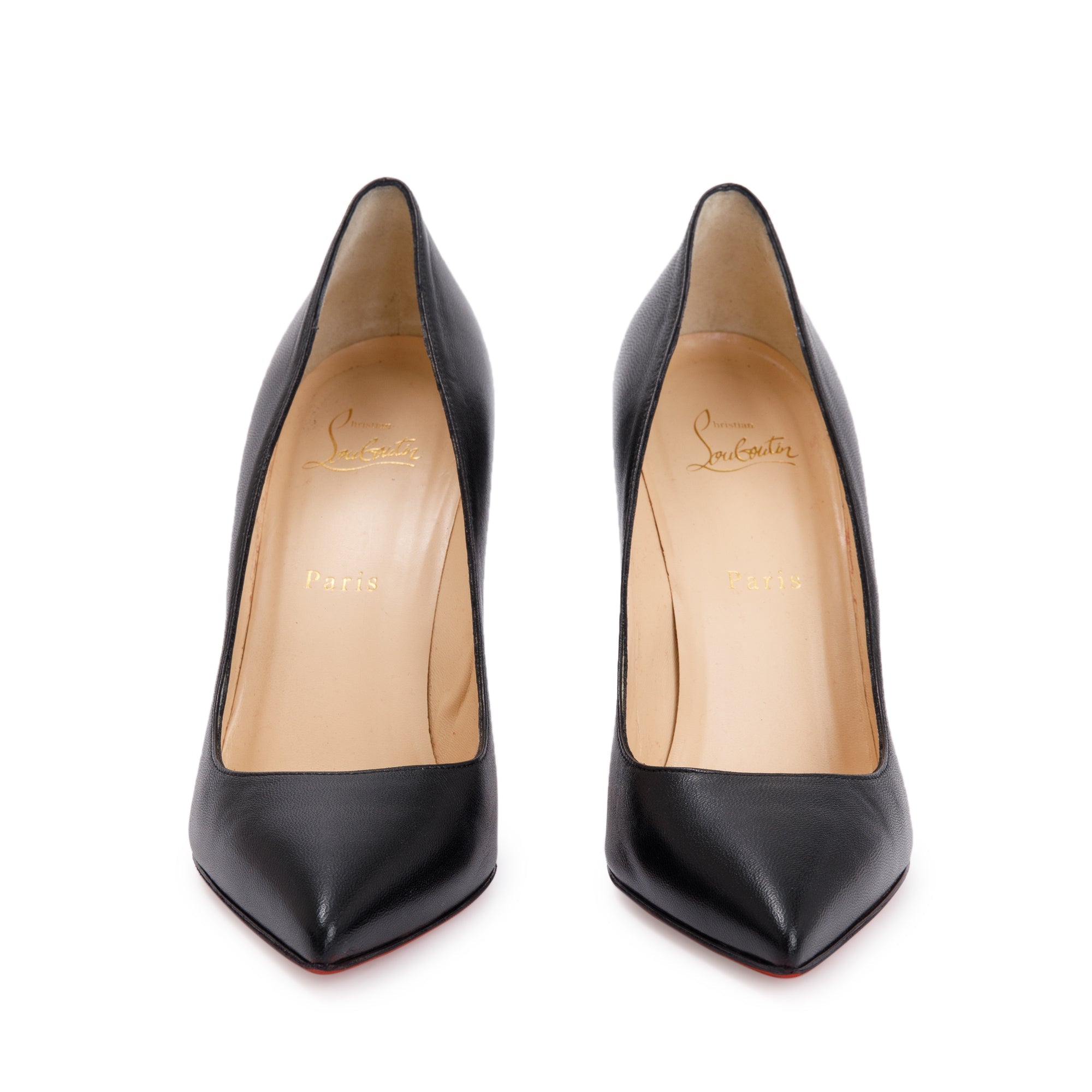 Christian Louboutin Black Leather Pigalle 100 Pumps, Size 39.5