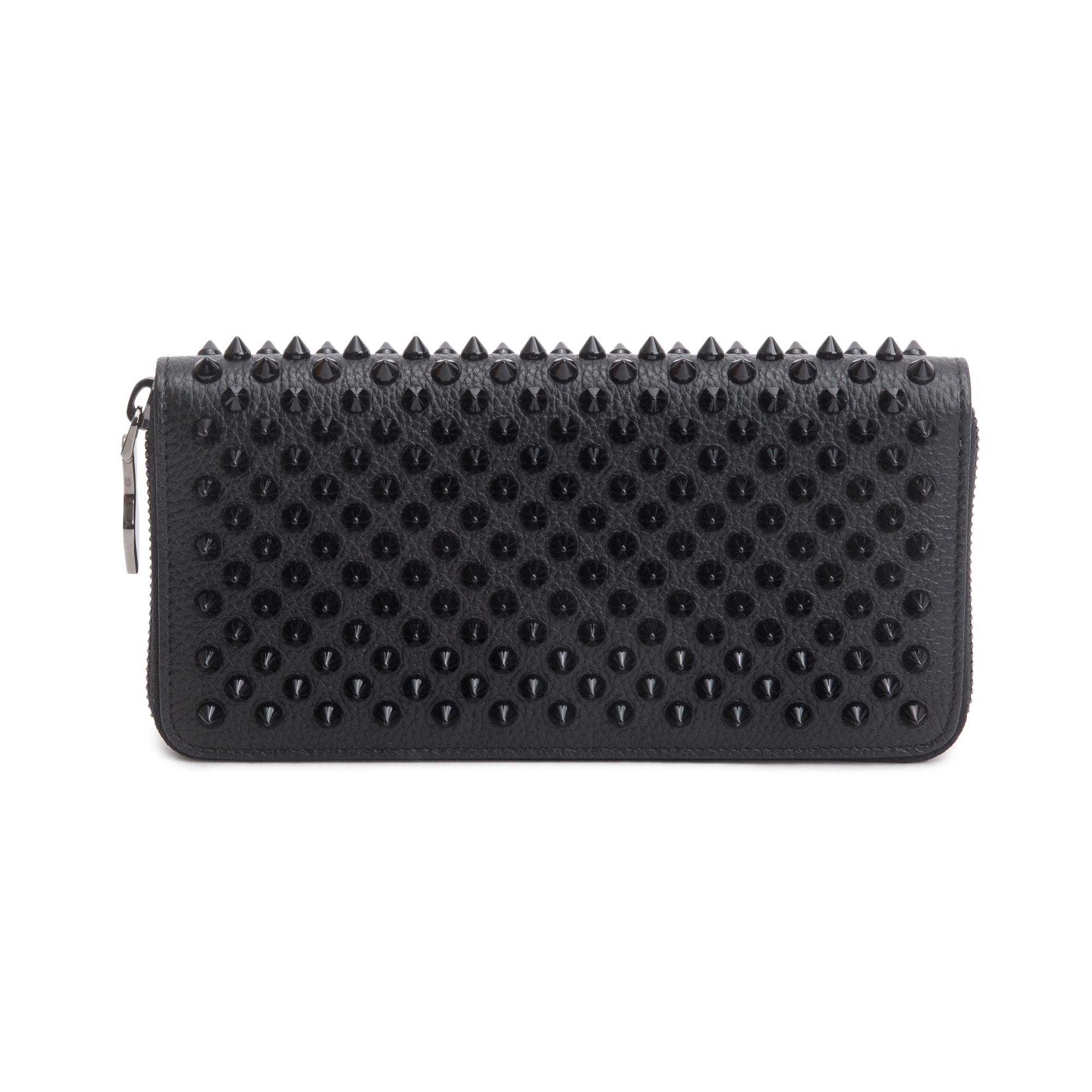 Christian Louboutin Black Leather Spike Panettone Wallet w/ Box