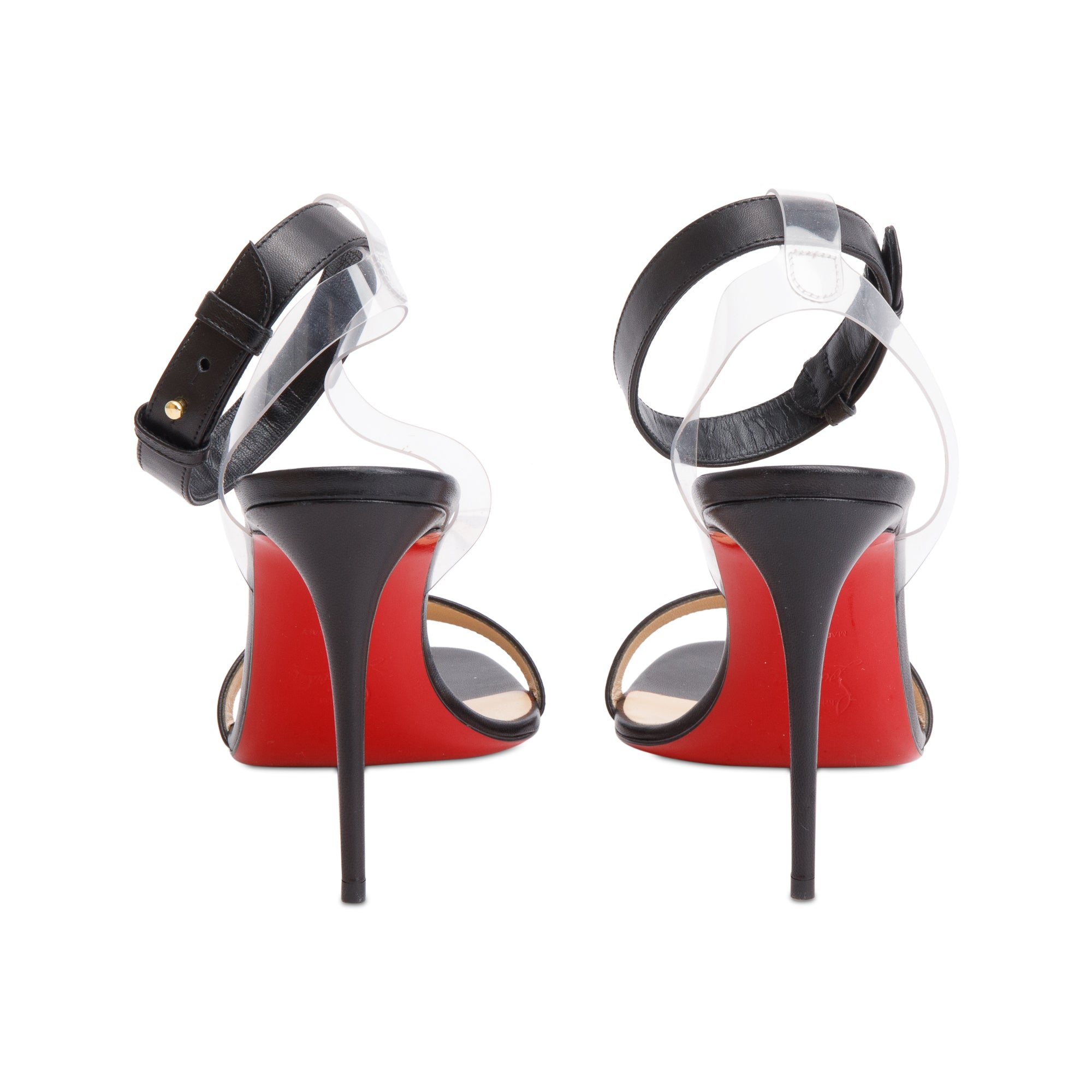 Christian Louboutin Black Nappa Leather Jonatina 100 Pumps, Size 38.5 w/ Box