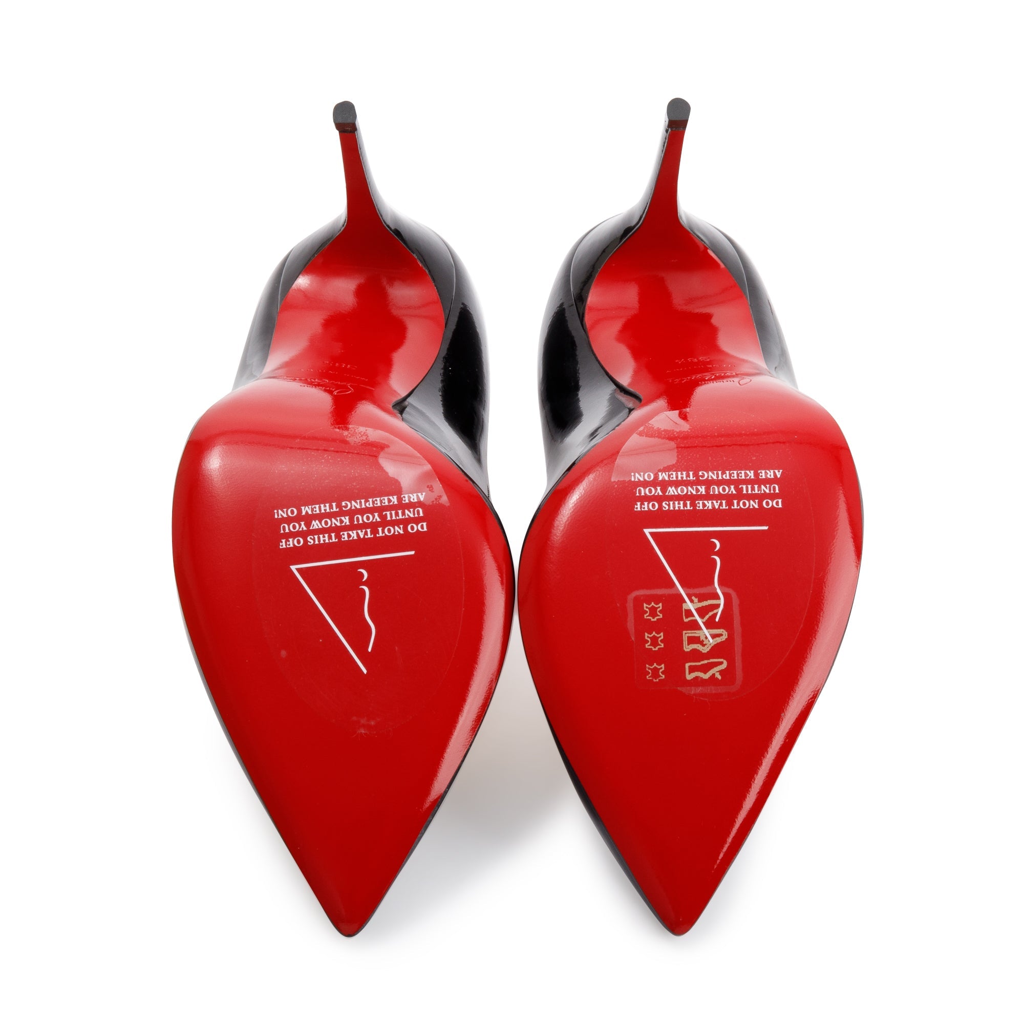 Christian Louboutin Black Patent Corneille 100 Pumps, Size 38.5 w/ Box