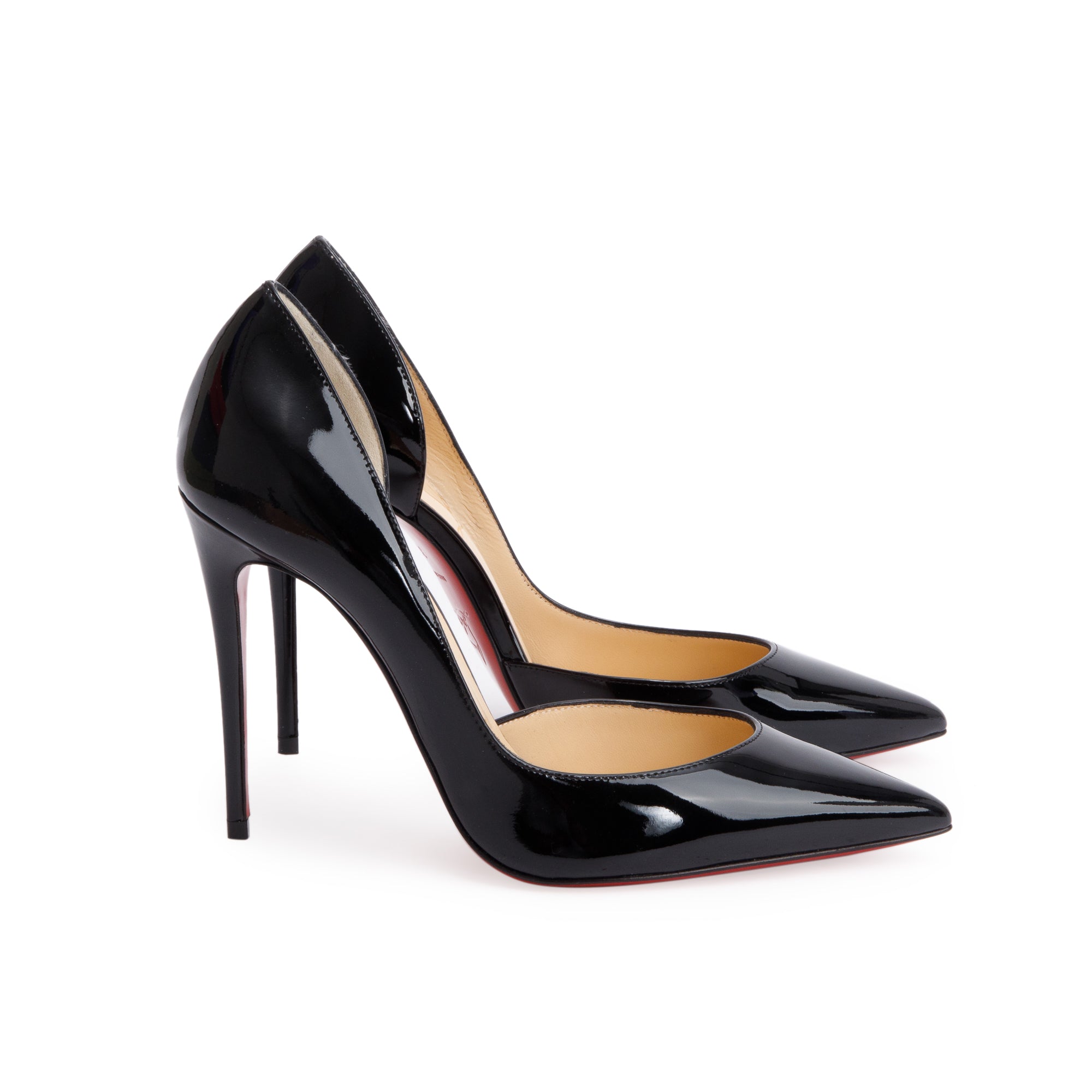 Christian Louboutin Black Patent Leather Iriza 100 Pumps, Size 36 w/ Box