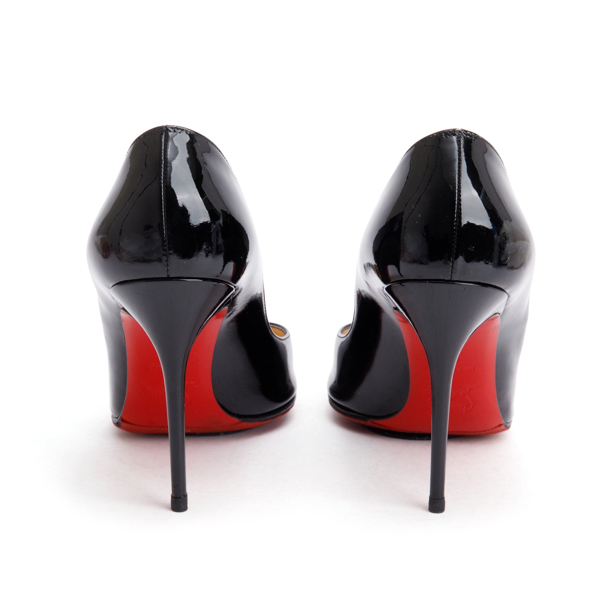 Christian Louboutin Black Patent Leather Pigalle 100 Pumps, Size 40