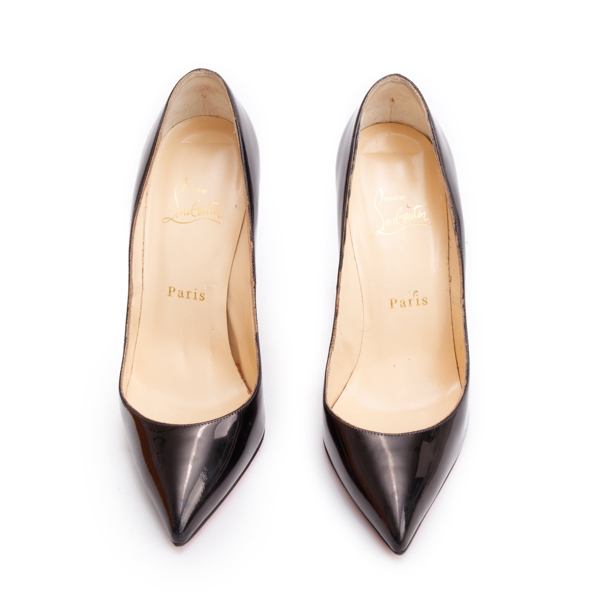 Christian Louboutin Black Patent Leather Pigalle 120 Pumps, Size 37.5 w/ Box