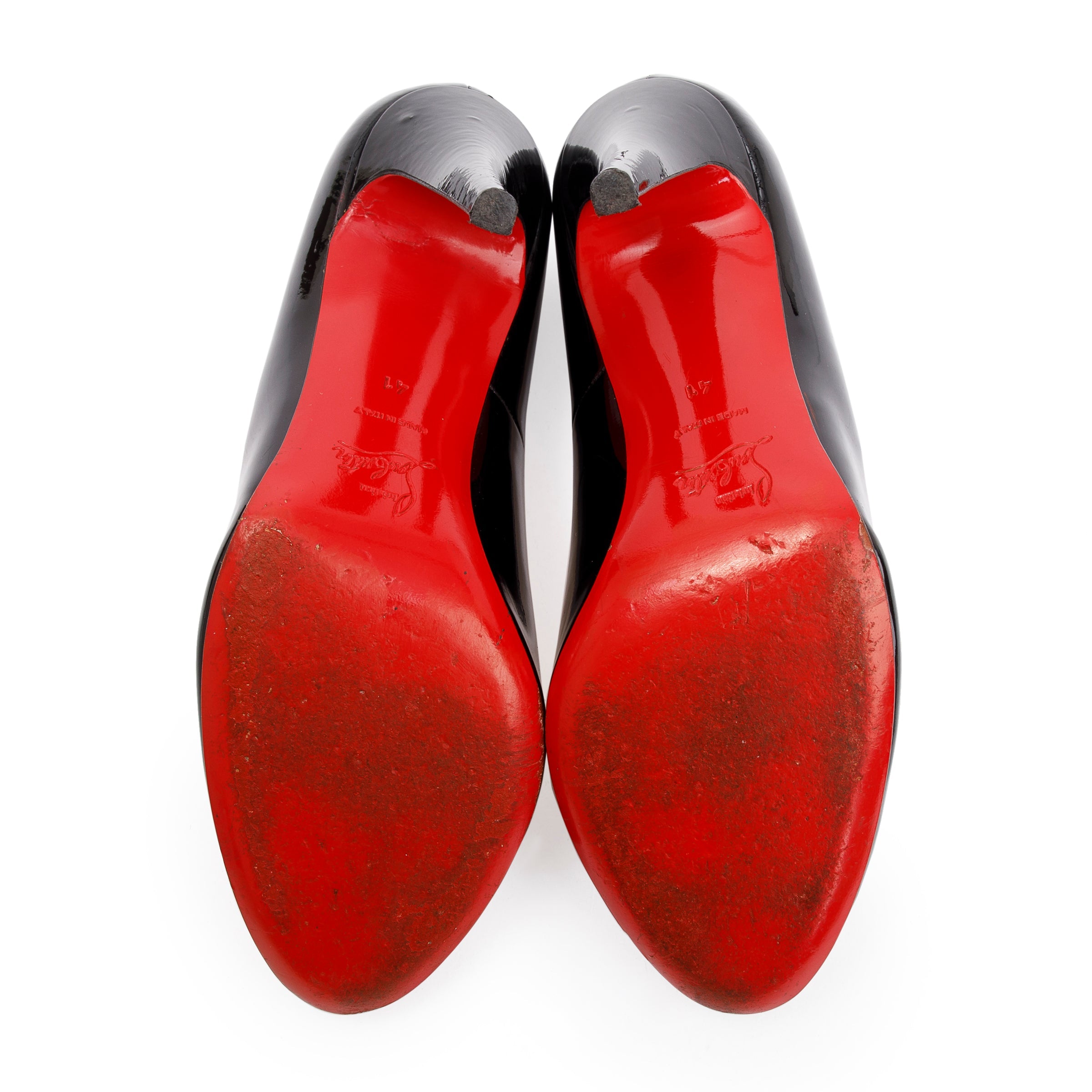 Christian Louboutin Black Patent Simple 120 Pumps, Size 41