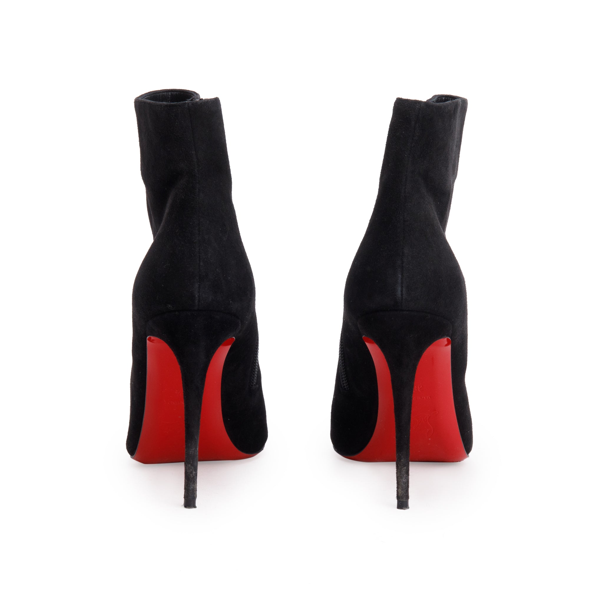 Christian Louboutin Black Suede So Kate 100 Boots, Size 38.5 w/ Box