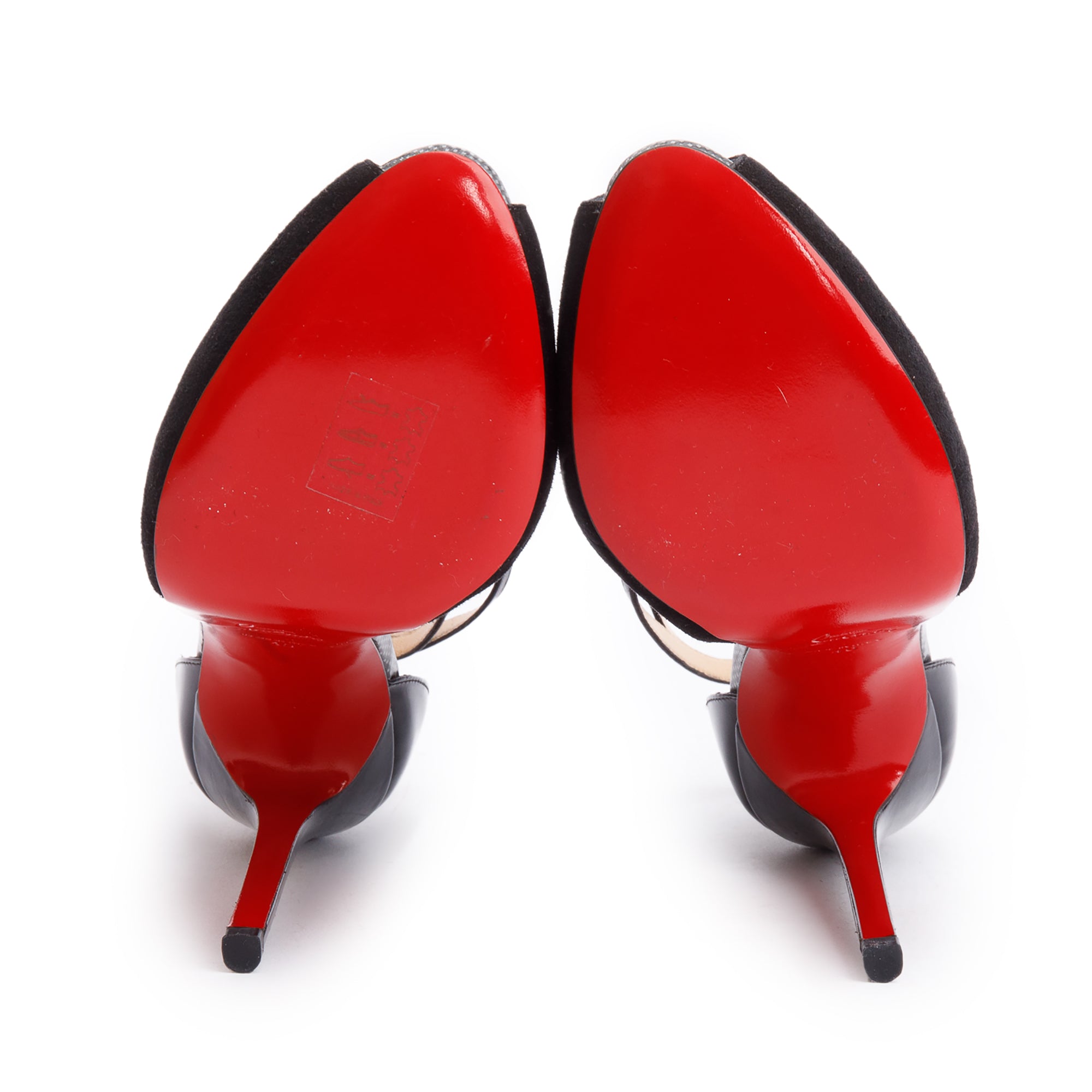 Christian Louboutin Black Suede/Patent Carlota 120 Pumps, Size 40 w/ Box