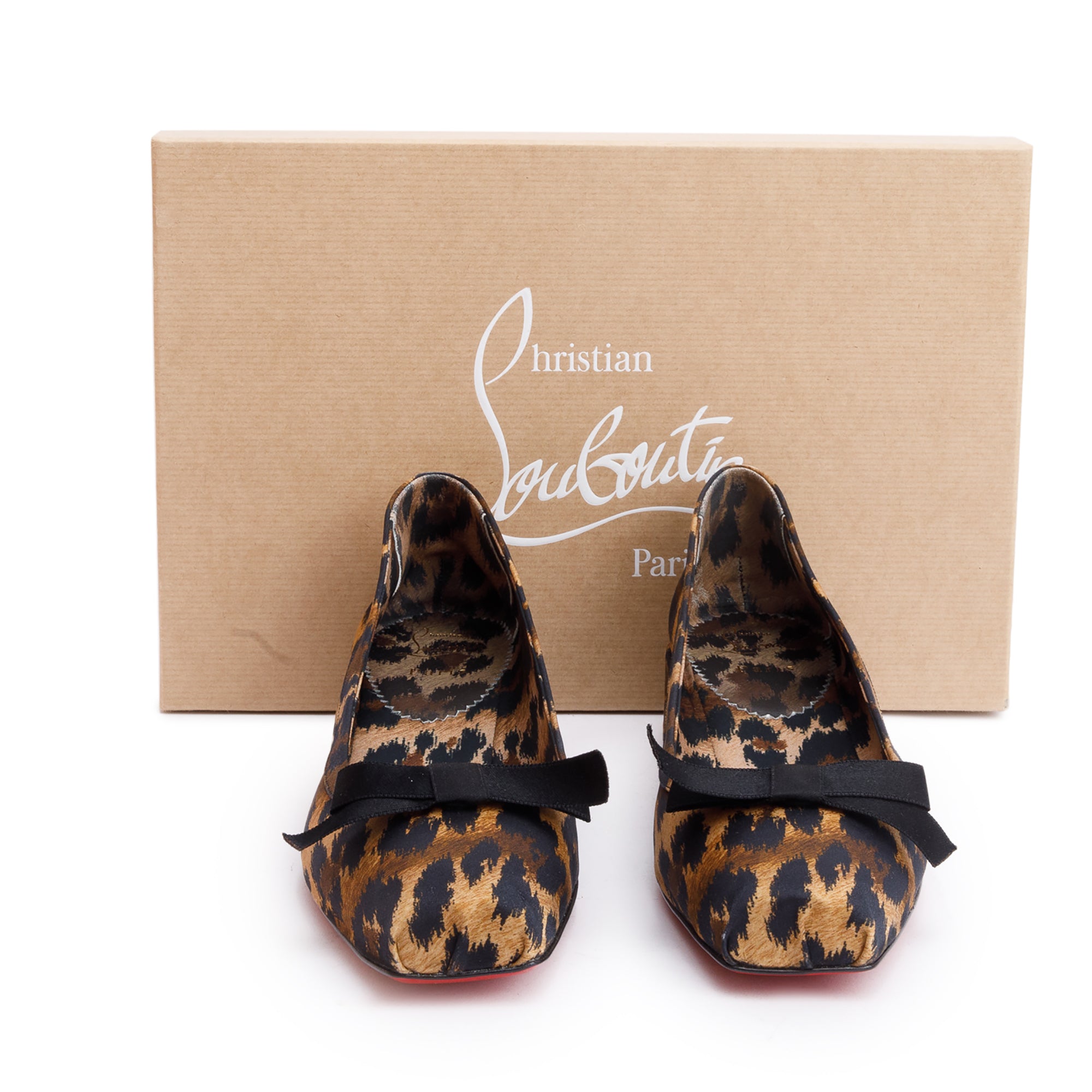 Christian Louboutin Brown Leopard Print Mamaflirt 30 Flat Shoes, Size 41.5 w/ Box