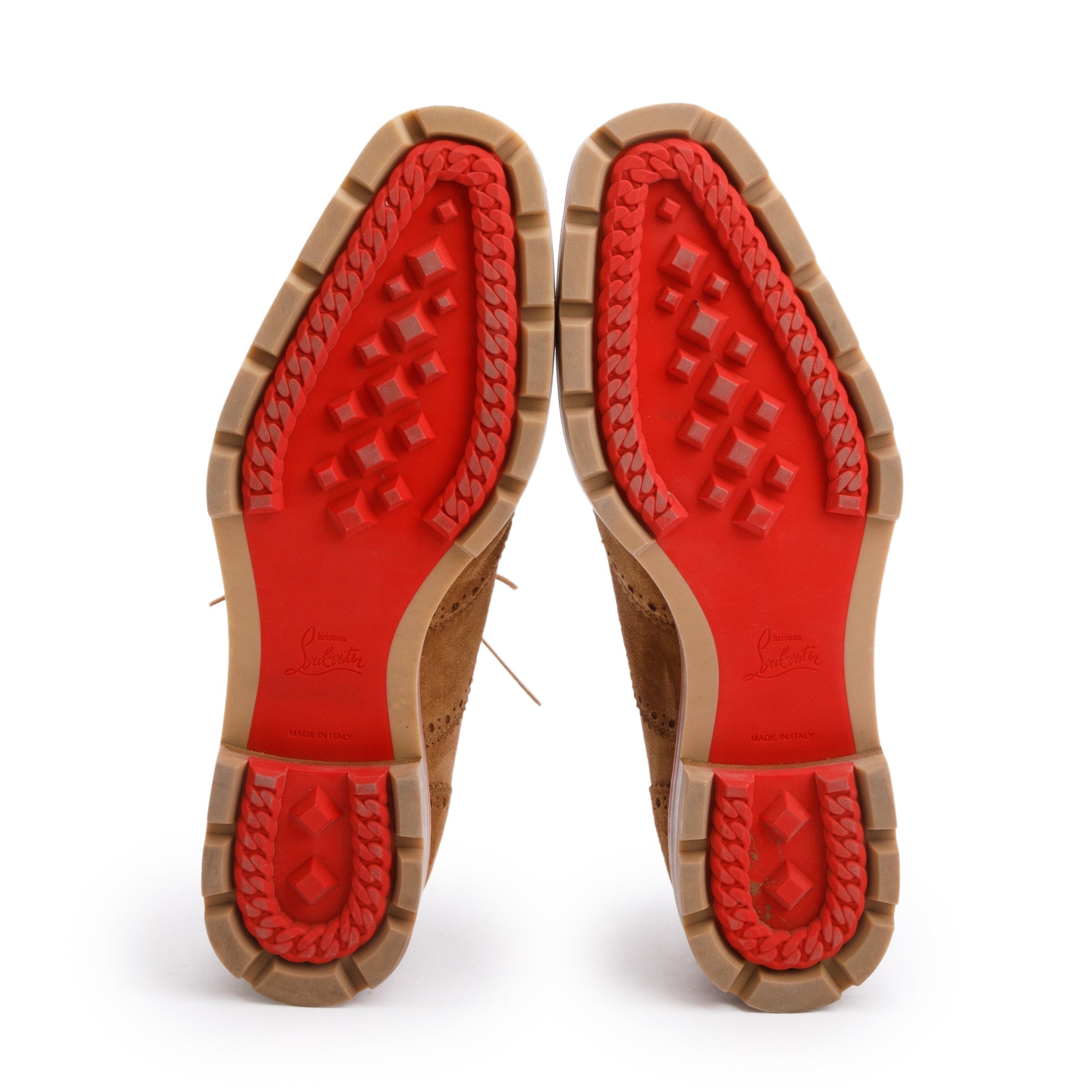 Christian Louboutin Brown Veau Velours Mens Charlie Me Oxfords, Size 41