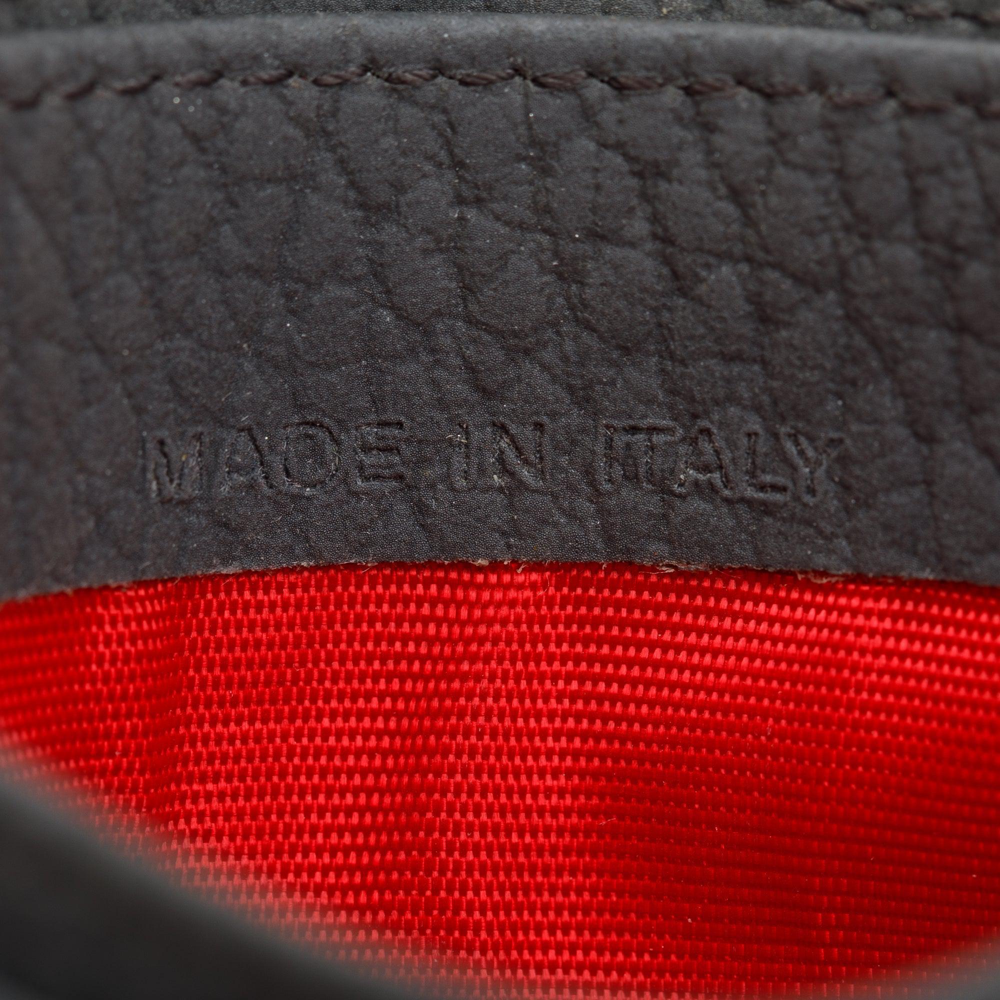 Christian Louboutin Grey Calfskin Leather Kios Spiked Card Holder