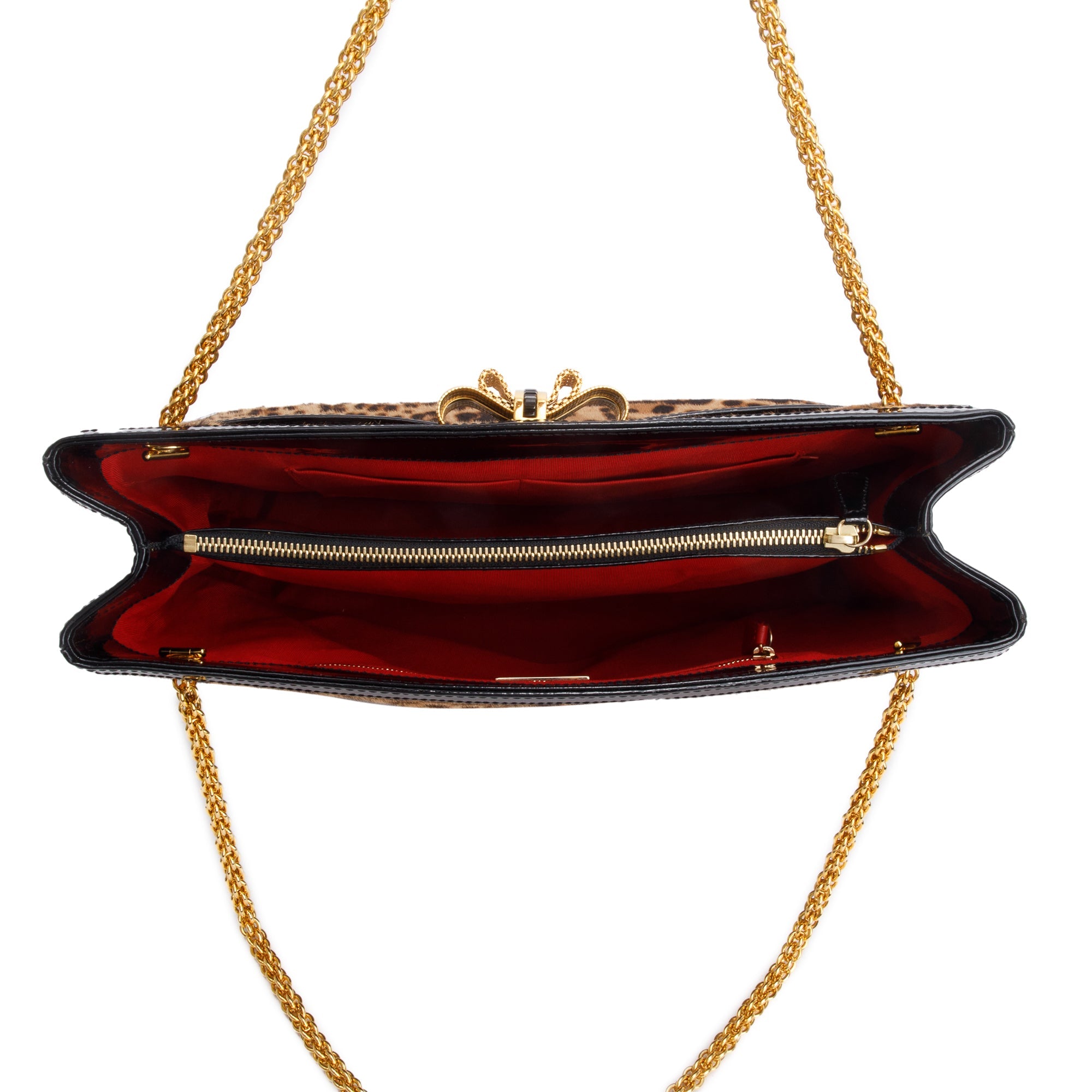 Christian Louboutin Leopard Print Ponyhair Patent Leather Trim Sweet Charity Tote Bag