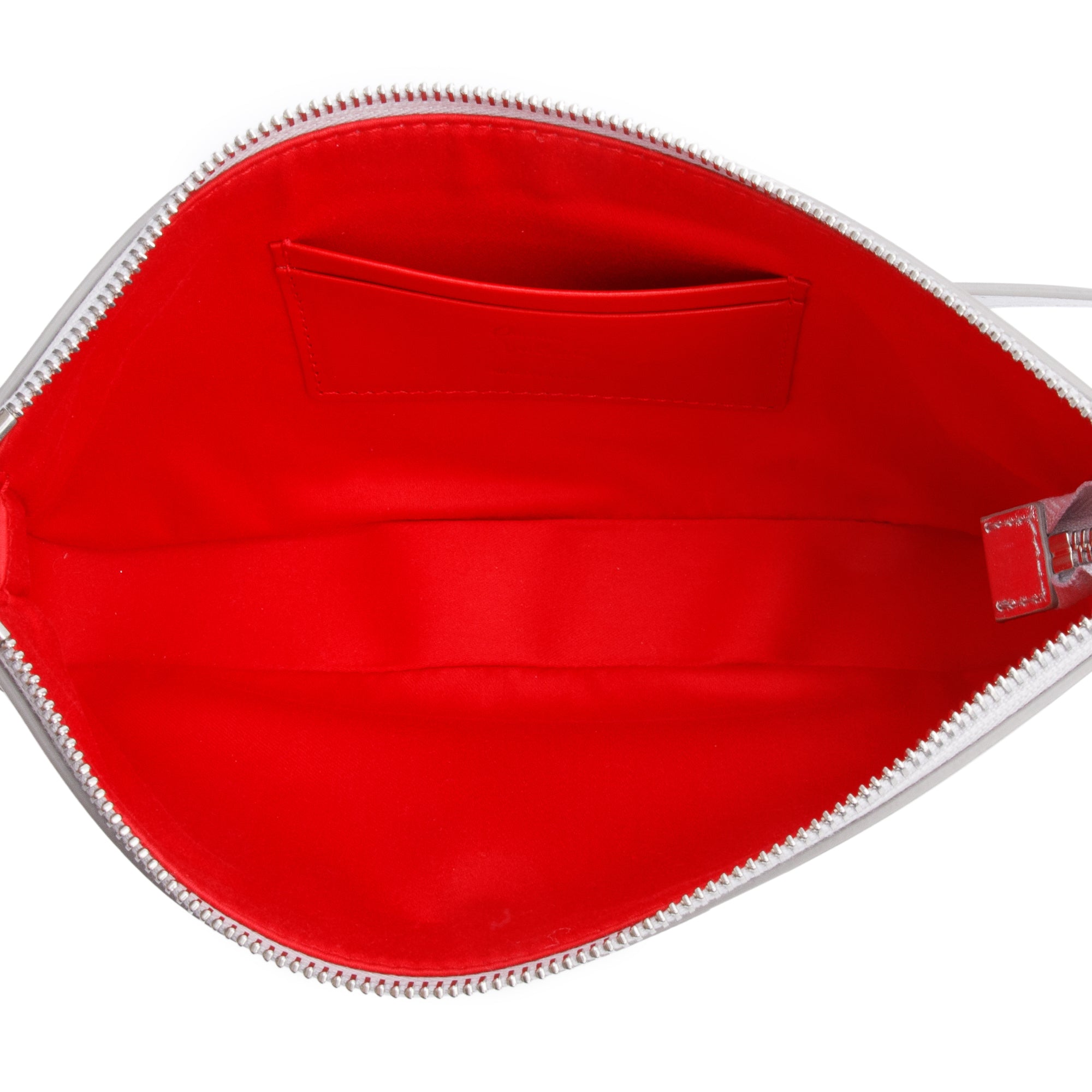 Christian Louboutin Metallic Silver Calfskin Leather Loubila Shoulder Bag