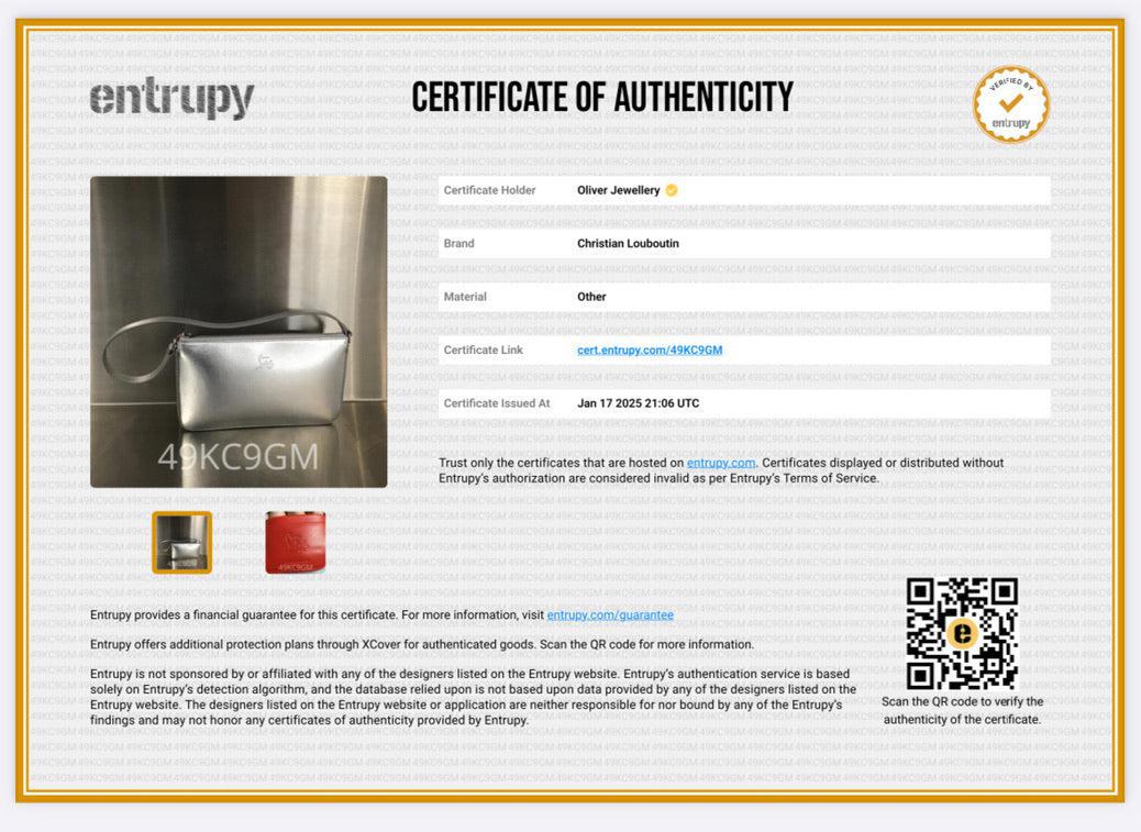 Christian Louboutin Metallic Silver Calfskin Leather Loubila Shoulder Bag