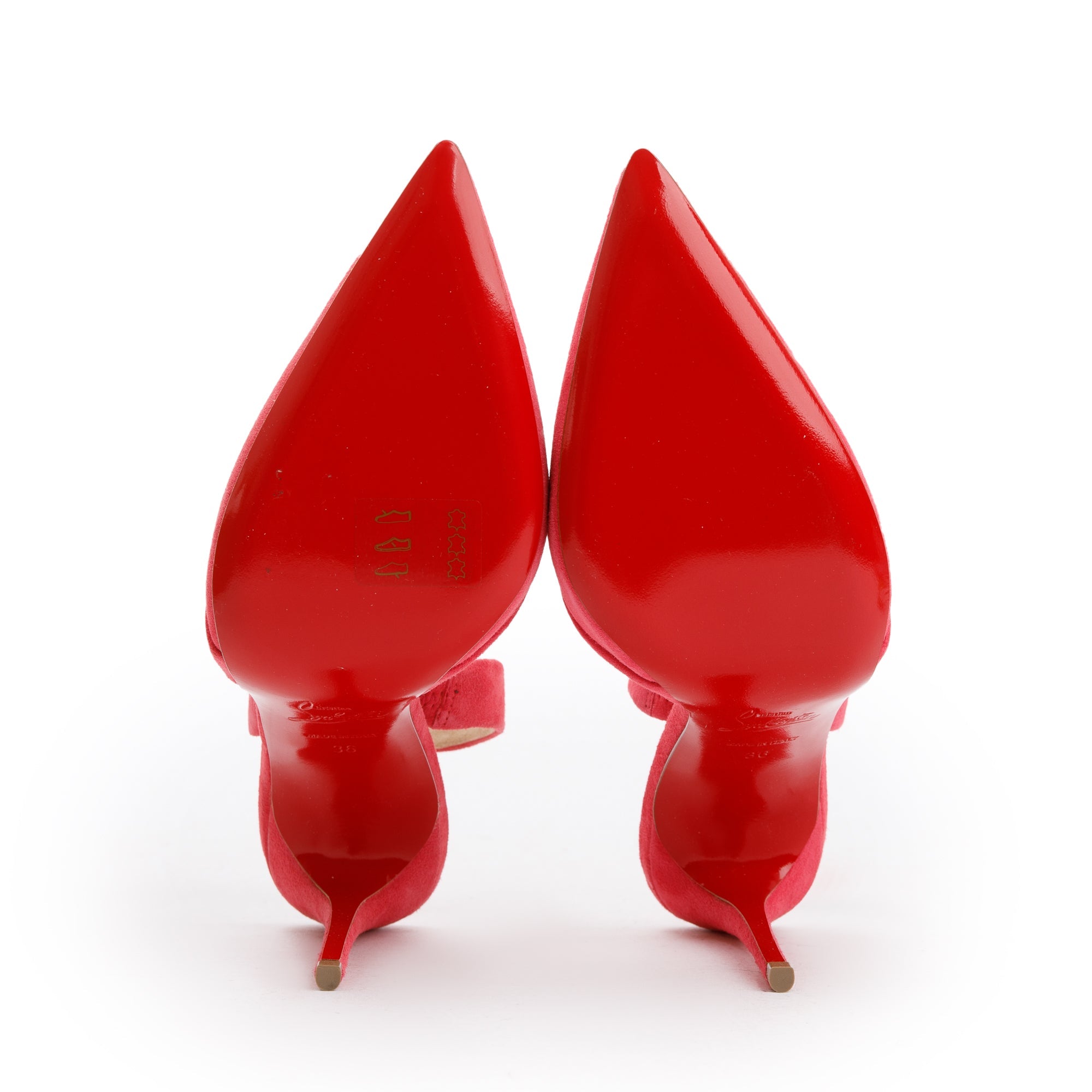 Christian Louboutin Pink Begonia Suede Actina 100 Sandals, Size 36 w/ Box