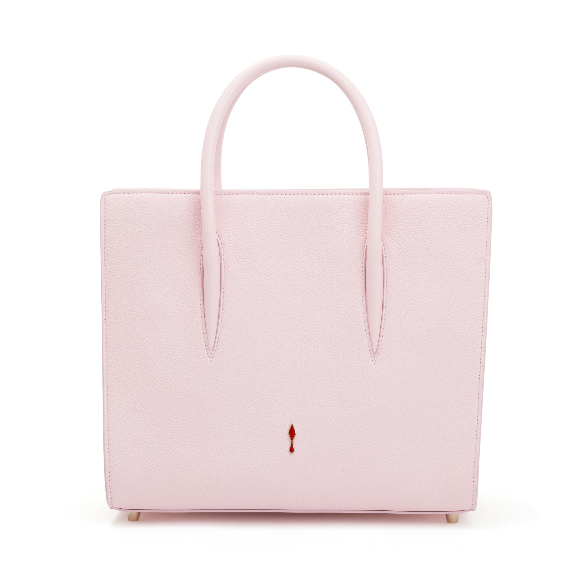 Christian Louboutin Pink Calf Leather Medium Paloma Loubinthesky Spikes Tote Bag w/ Strap
