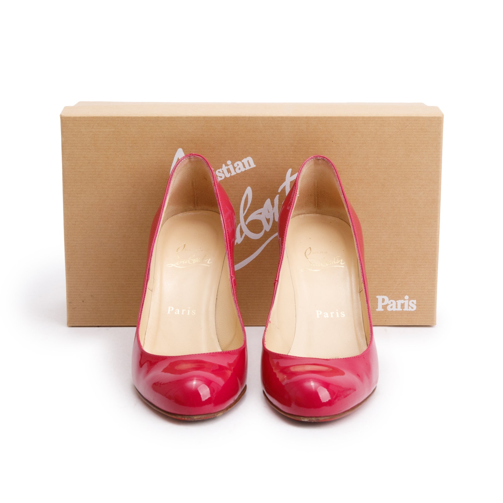 Christian Louboutin Pink Patent Leather New Simple 85 Pumps, Size 36.5 w/ Box
