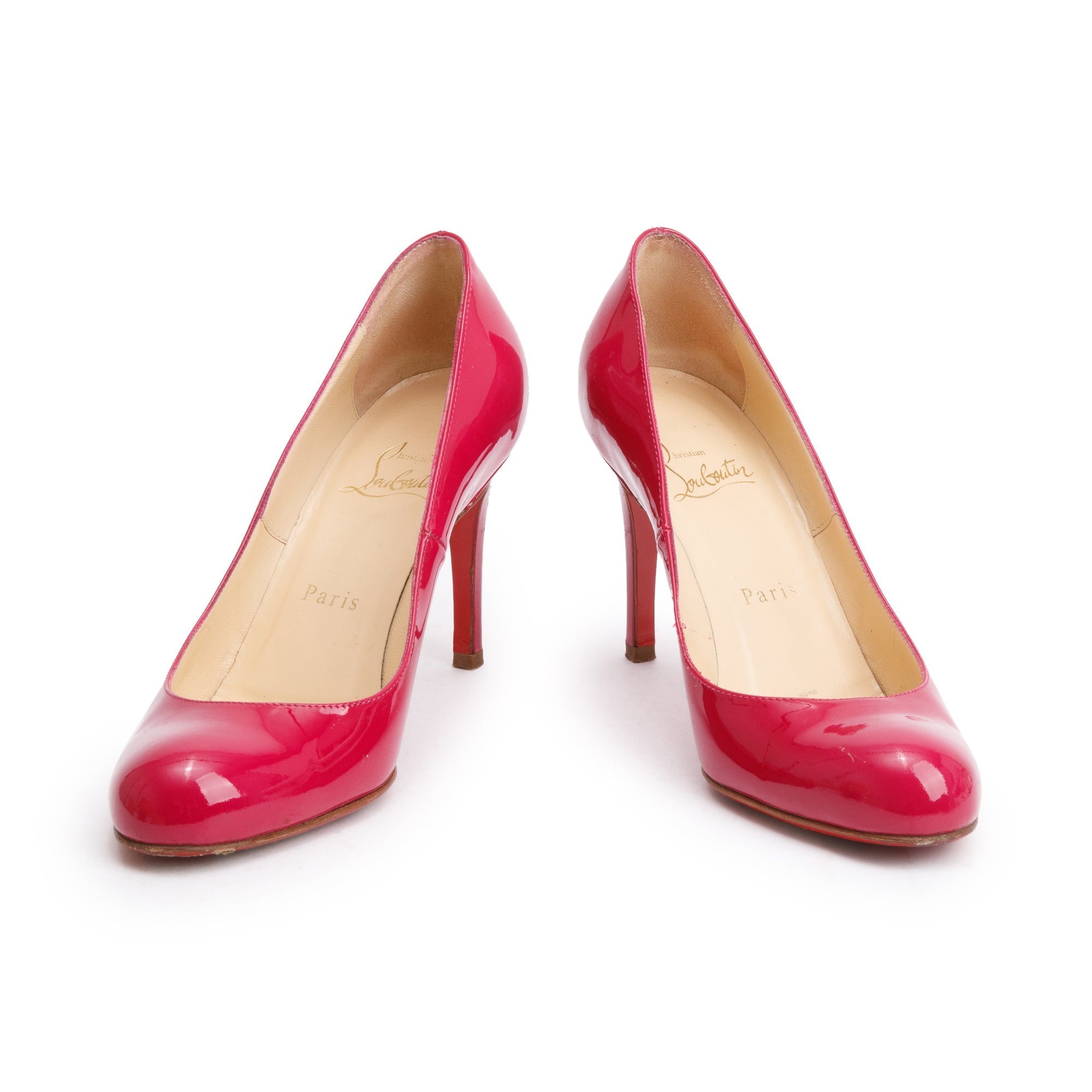 Christian Louboutin Pink Patent Leather New Simple 85 Pumps, Size 36.5 w/ Box