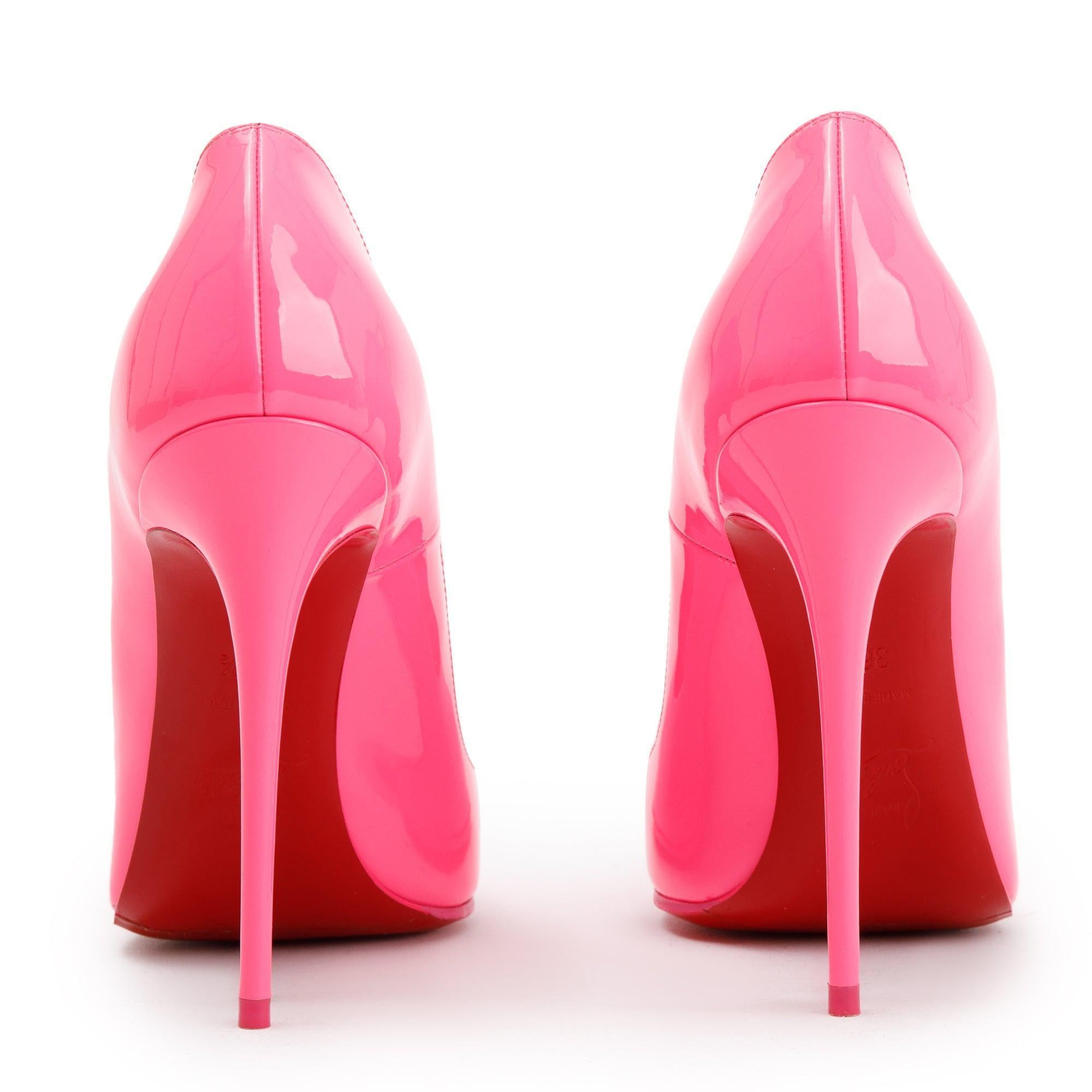 Christian Louboutin Pink Patent Leather So Kate 120 Pumps, Size 36.5 w/ Box & Receipt