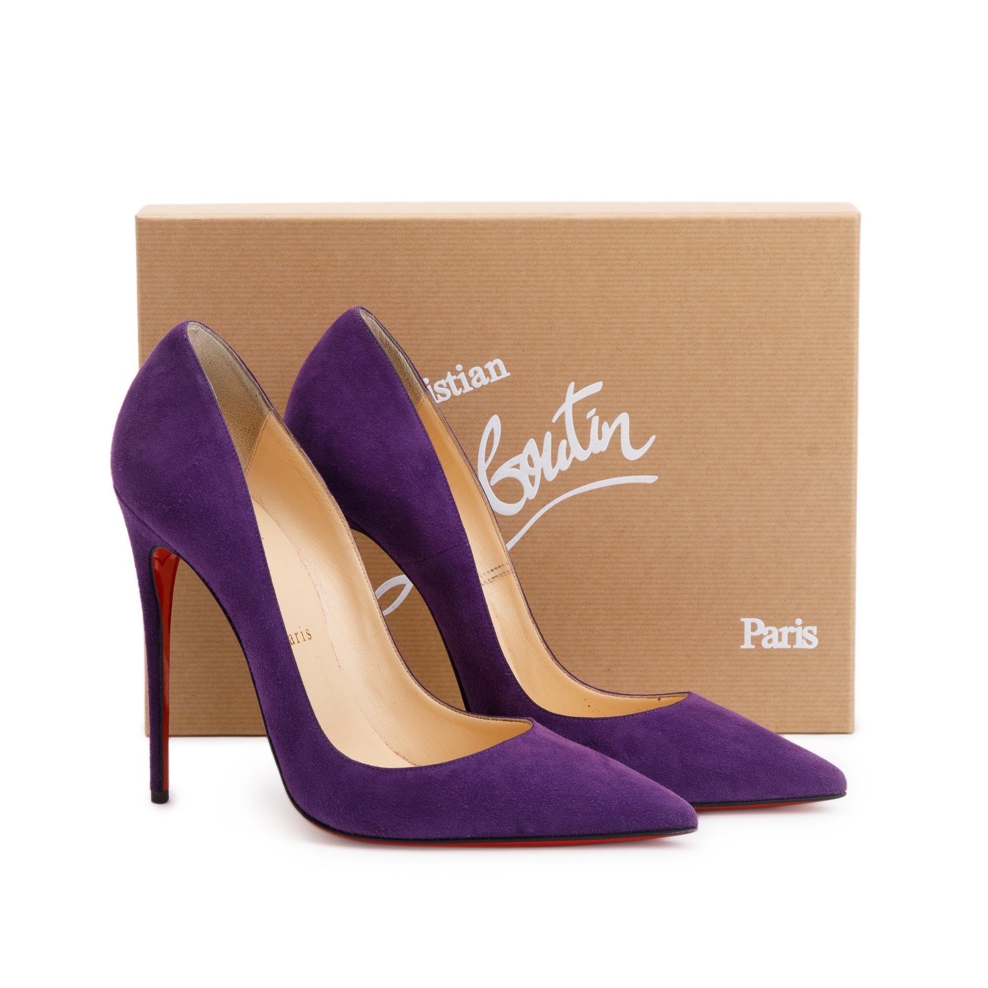 Christian Louboutin Purple Suede So Kate 120 Pumps, Size 40 w/ Box