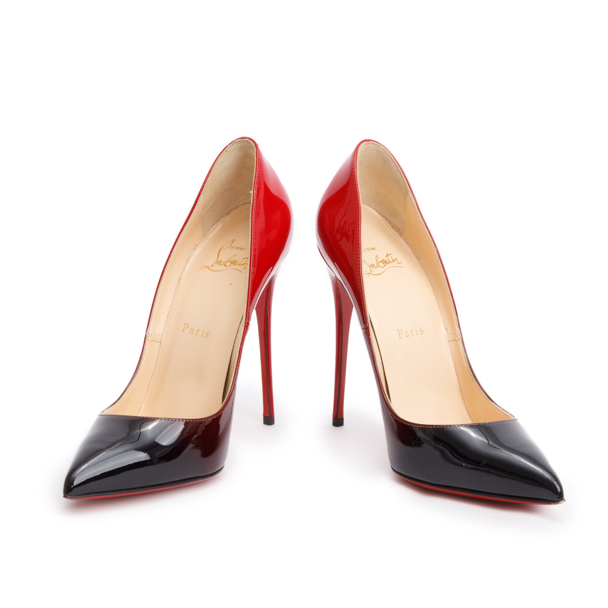 Christian Louboutin Red Ombre Patent Leather So Kate 120 Pumps, Size 38.5