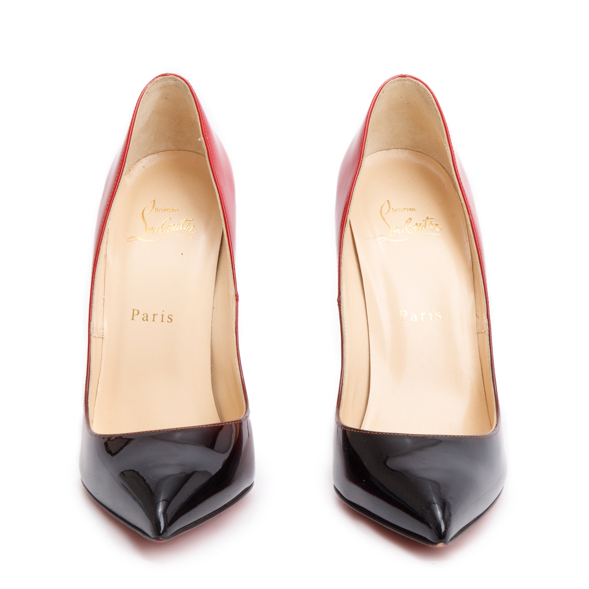 Christian Louboutin Red Ombre Patent Leather So Kate 120 Pumps, Size 38.5