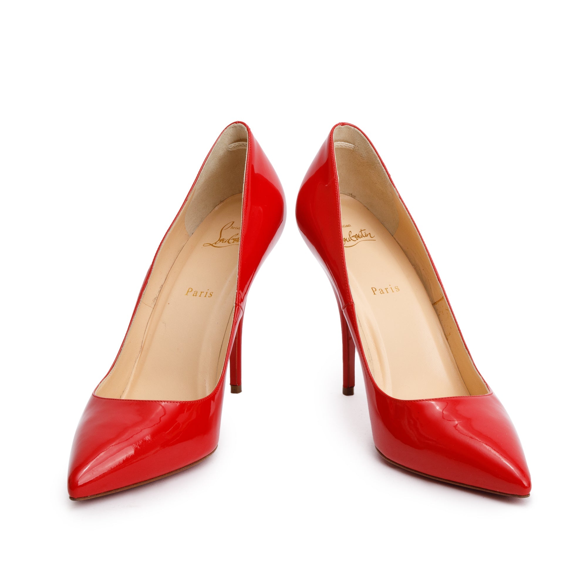 Christian Louboutin Red Patent Leather Pigalle 100 Pumps, Size 42
