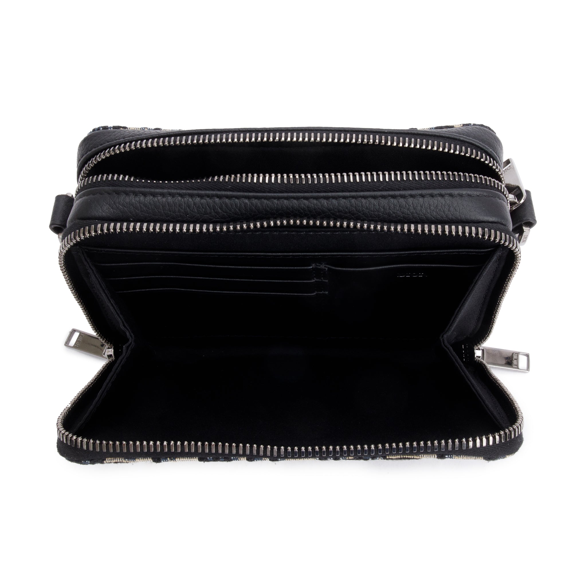 Christion Dior 2024 Oblique Jacquard Zipped Pouch w/ Receipt & Strap