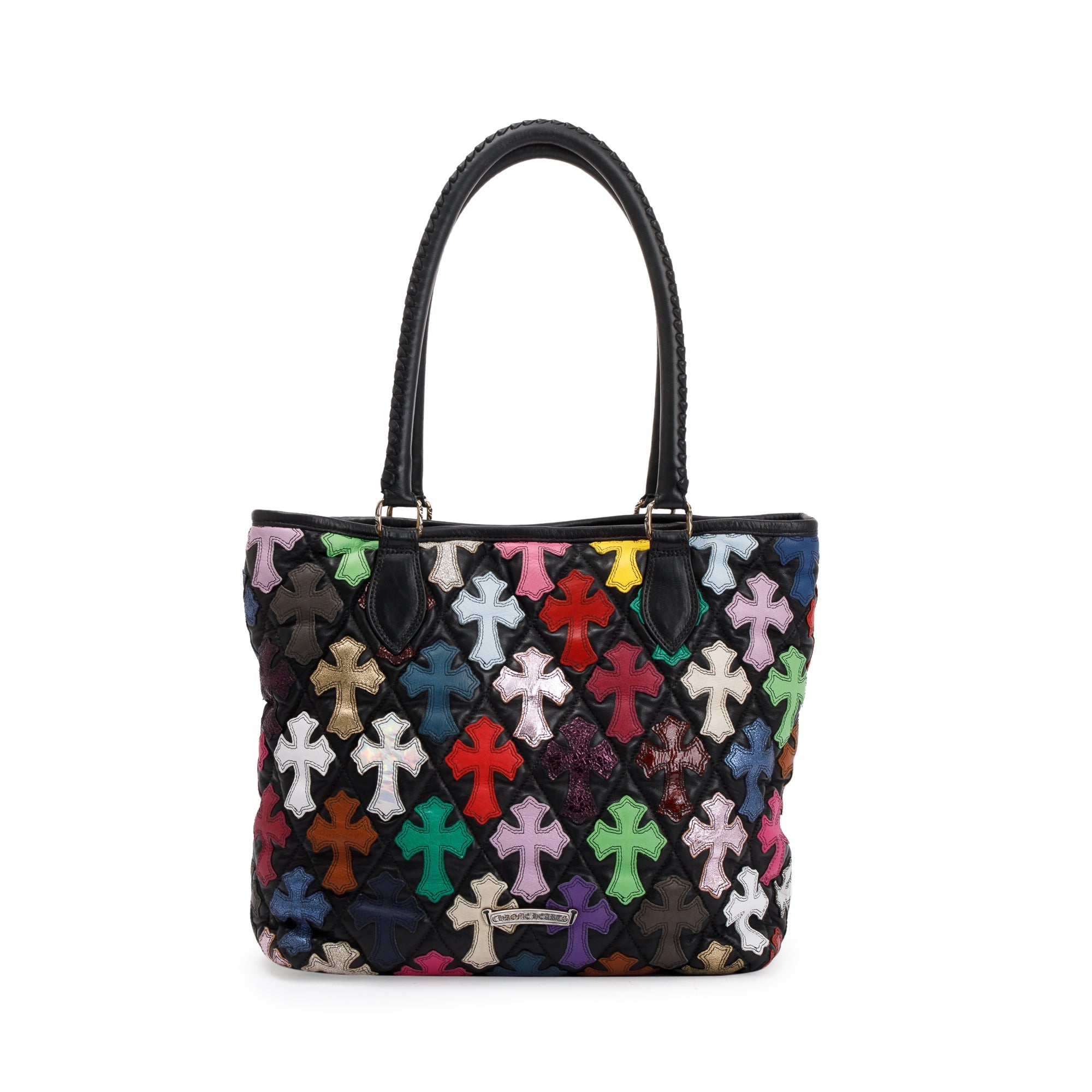 Chrome Hearts Black & Multicolour Leather Cemetery Cross Tote