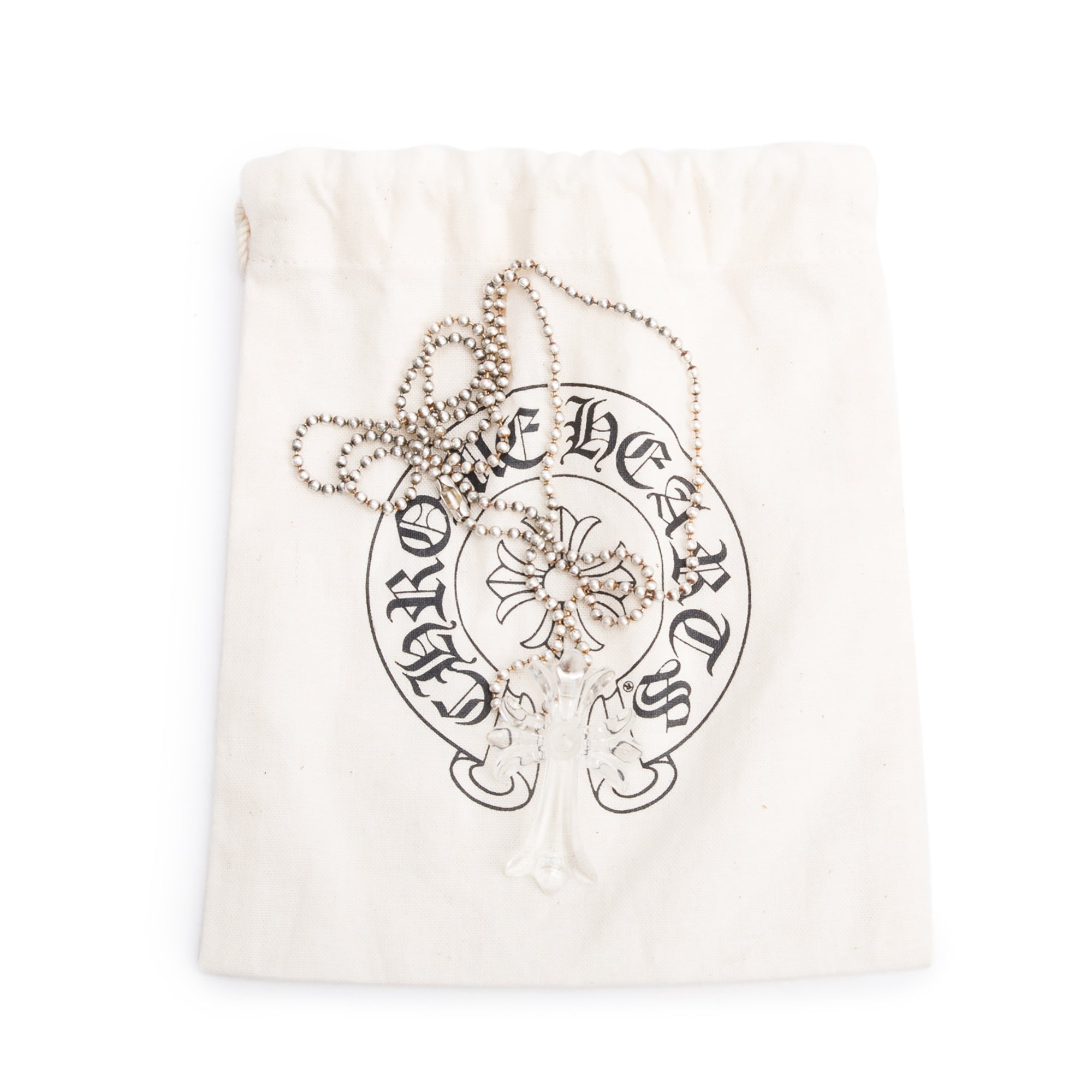 Chrome Hearts Rubber Silichrome Cross Pendant Necklace