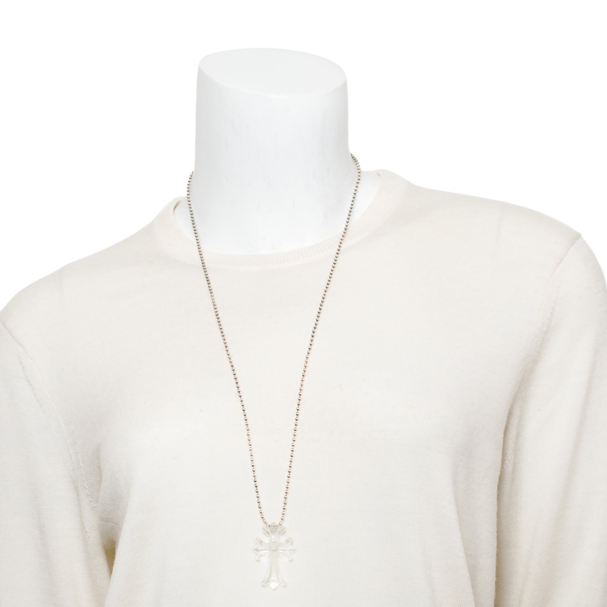 Chrome Hearts Rubber Silichrome Cross Pendant Necklace