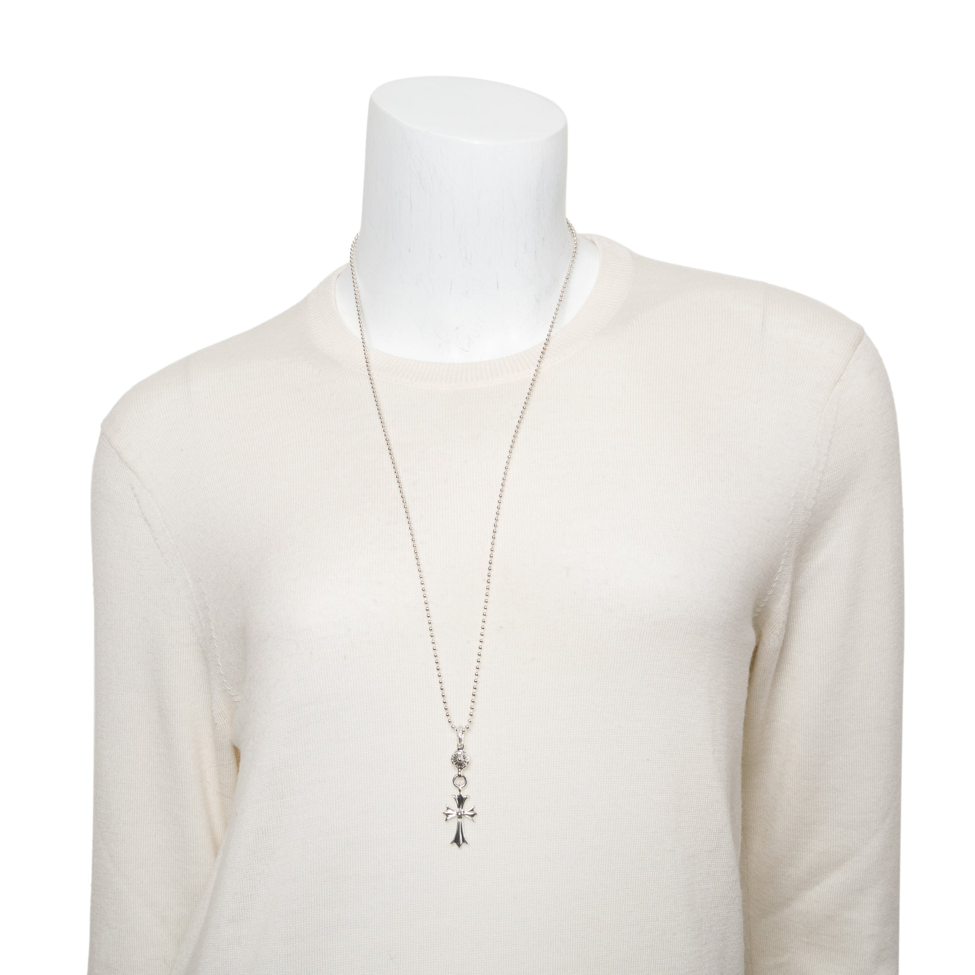 Chrome Hearts Sterling Silver Maltese Cross Pendant Necklace