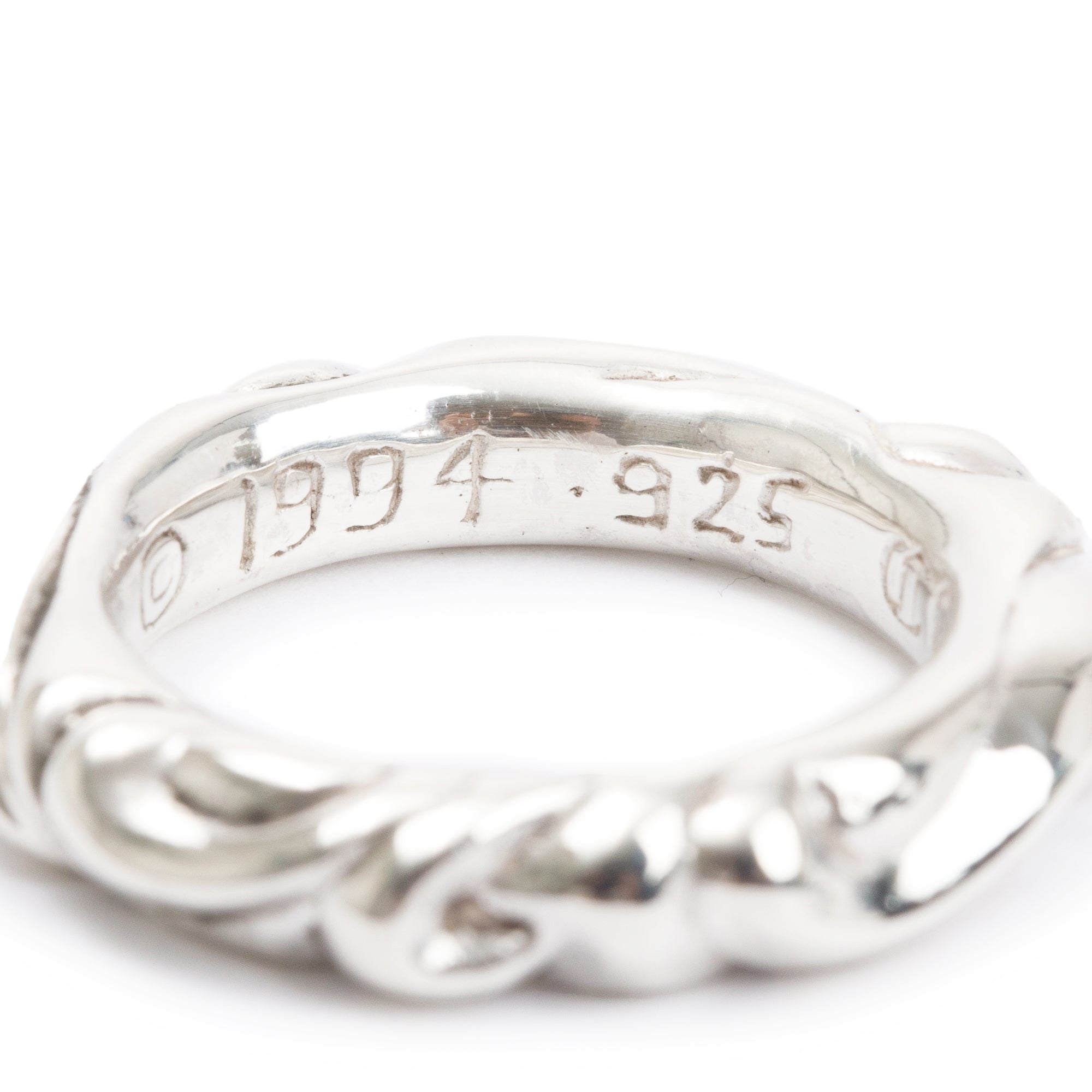 Chrome Hearts Sterling Silver Scroll Band Ring, Size 5