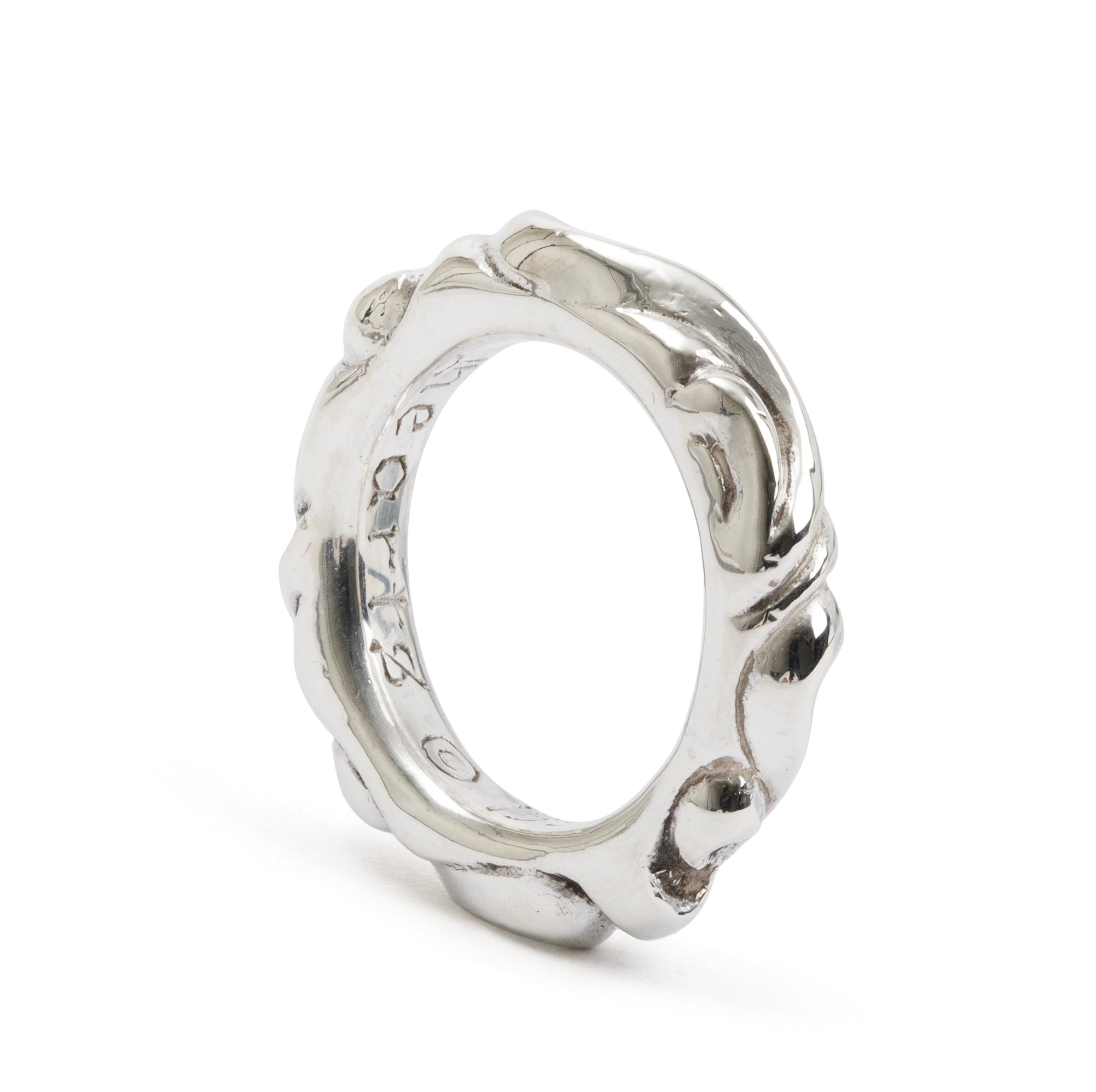 Chrome Hearts Sterling Silver Scroll Band Ring, Size 5