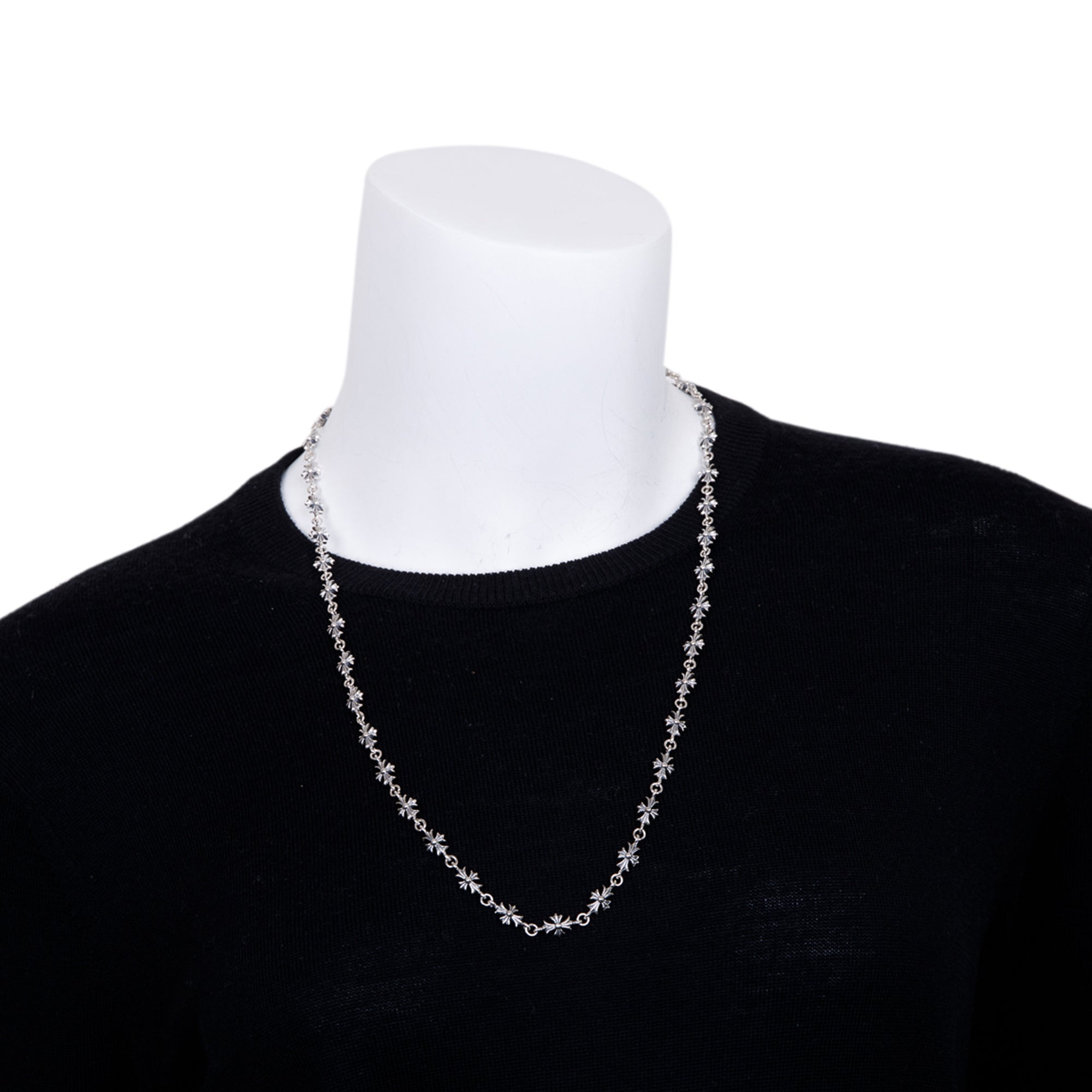 Chrome Hearts Sterling Silver Tiny Cross Link Necklace – OLIVER'S